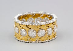 Mario Buccellati  Diamond 18k Two-Color Gold Band Ring