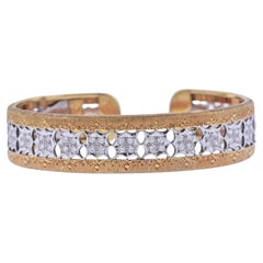 Mario Buccellati Diamond Gold Cuff Bracelet