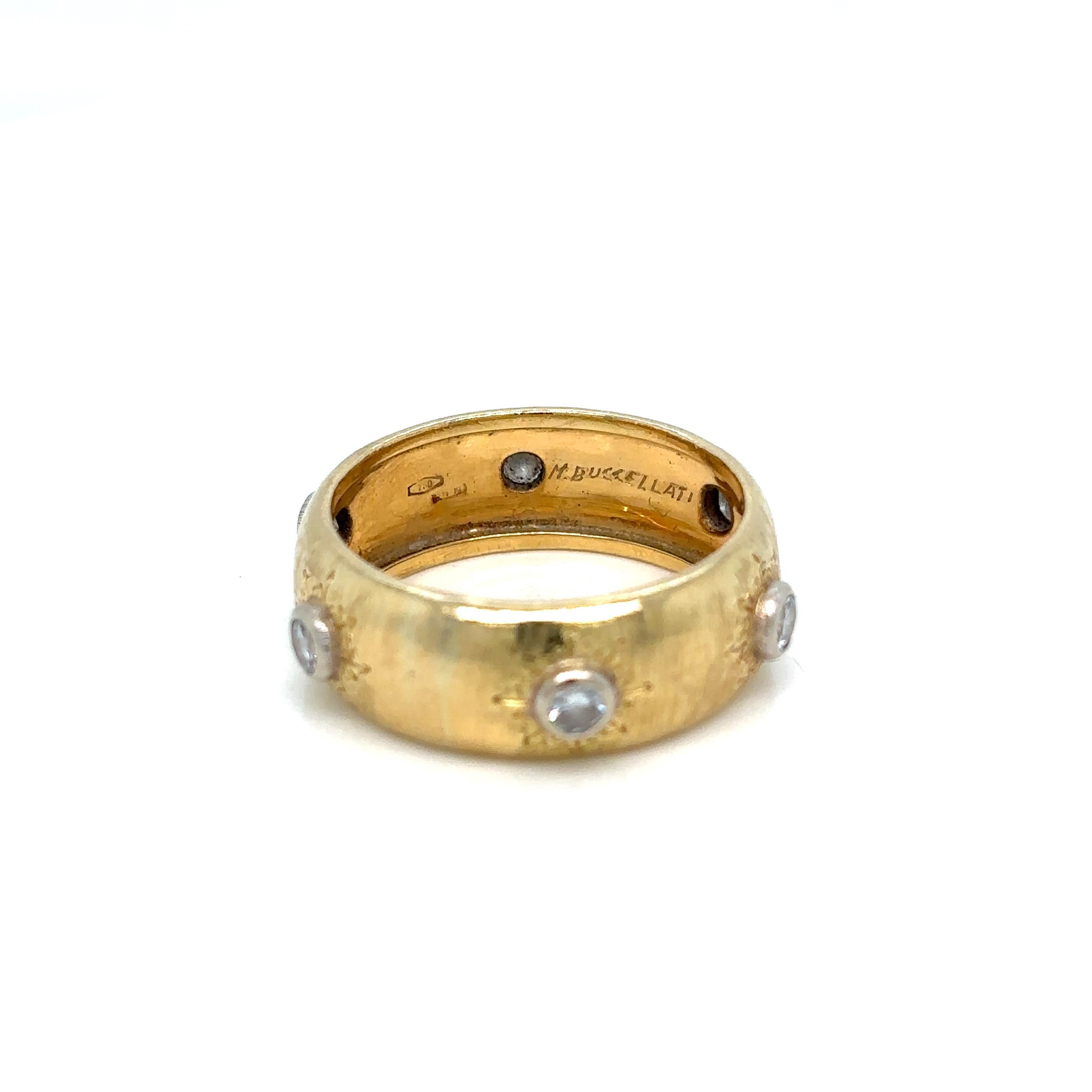 Round Cut Mario Buccellati Diamond Macri Classica Ring ca 1960s For Sale