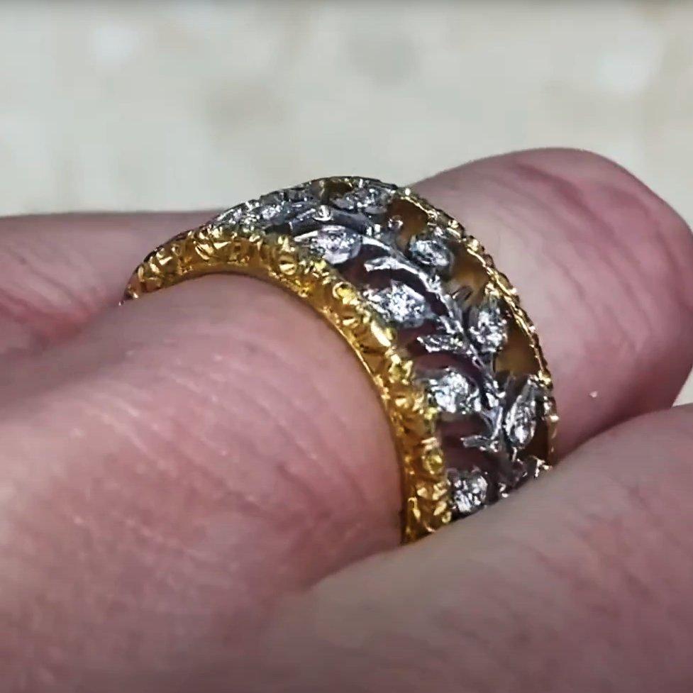 Mario Buccellati Diamond Ramage Wedding Band, 18k Gold in vendita 1