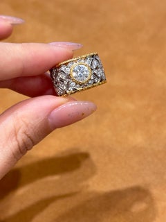 Mario Buccellati Diamantring aus 18k Gelb- und Weißgold