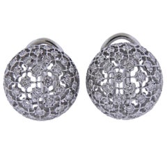 Mario Buccellati Diamond White Gold Dome Earrings