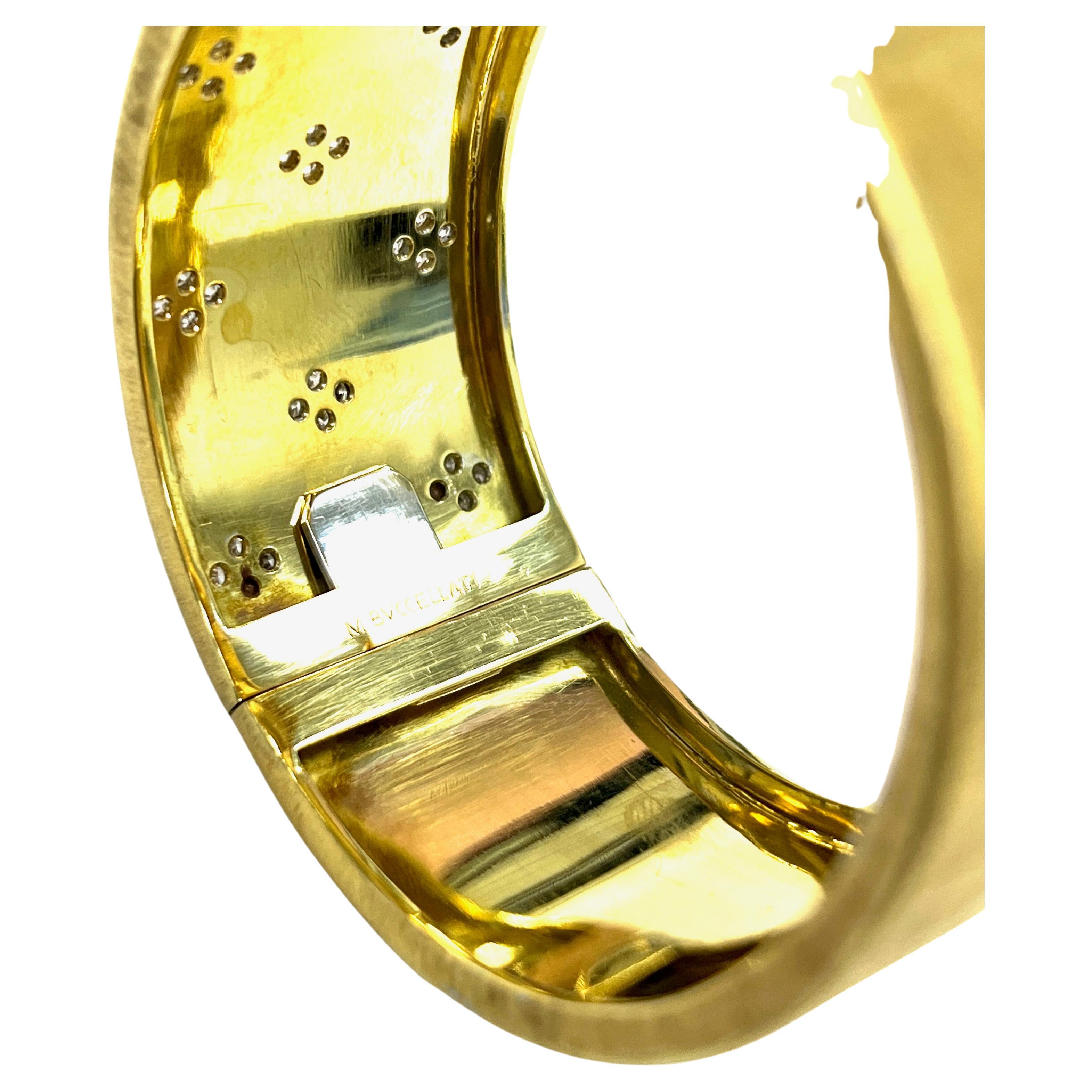 Mario Buccellati Diamond Yellow Gold Wide Bangle Bracelet 3