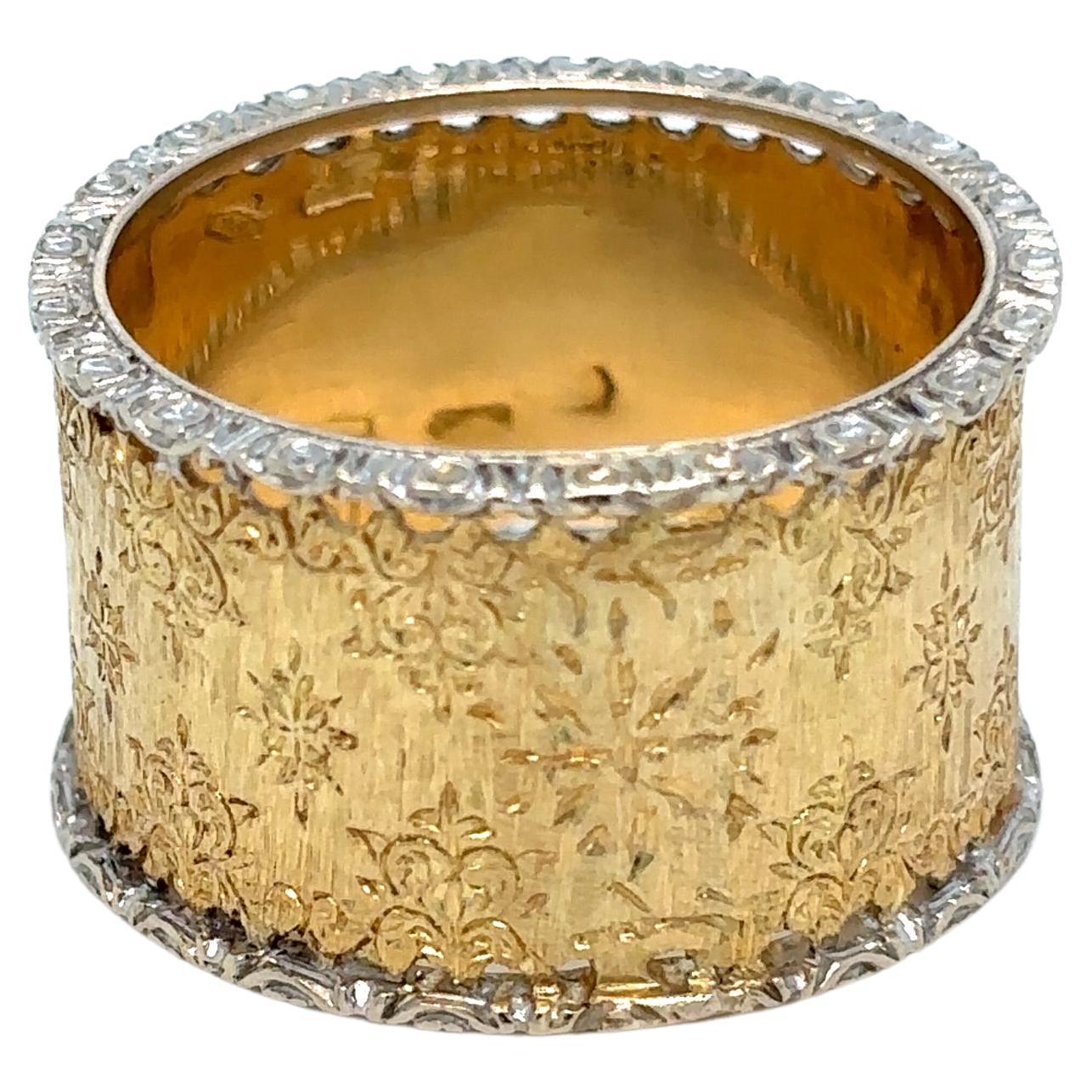 Mario Buccellati Engraved Gold Band Ring ca 1960s