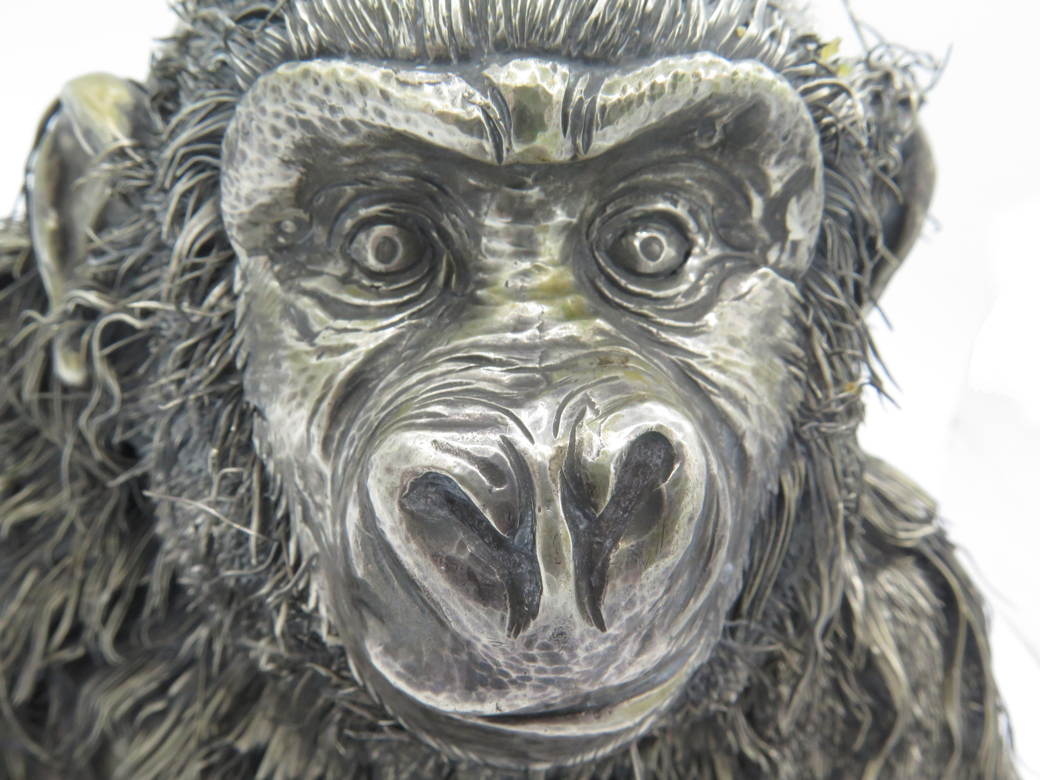 Mario Buccellati Außergewöhnlicher italienischer Silber Affen aus Silber im Zustand „Hervorragend“ im Angebot in West Palm Beach, FL