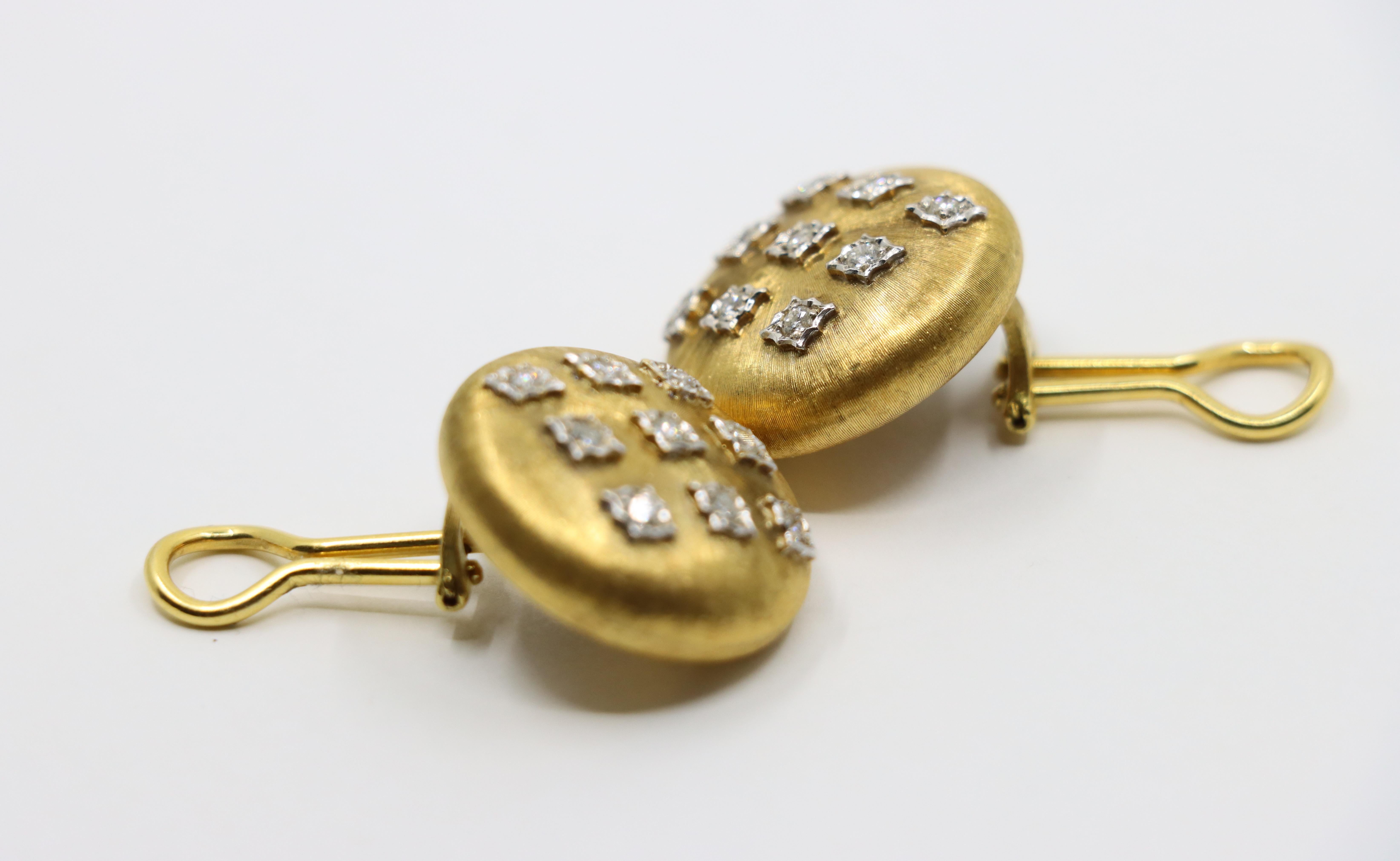 Mario Buccellati Geminato 18K Gold Diamond Earrings 1