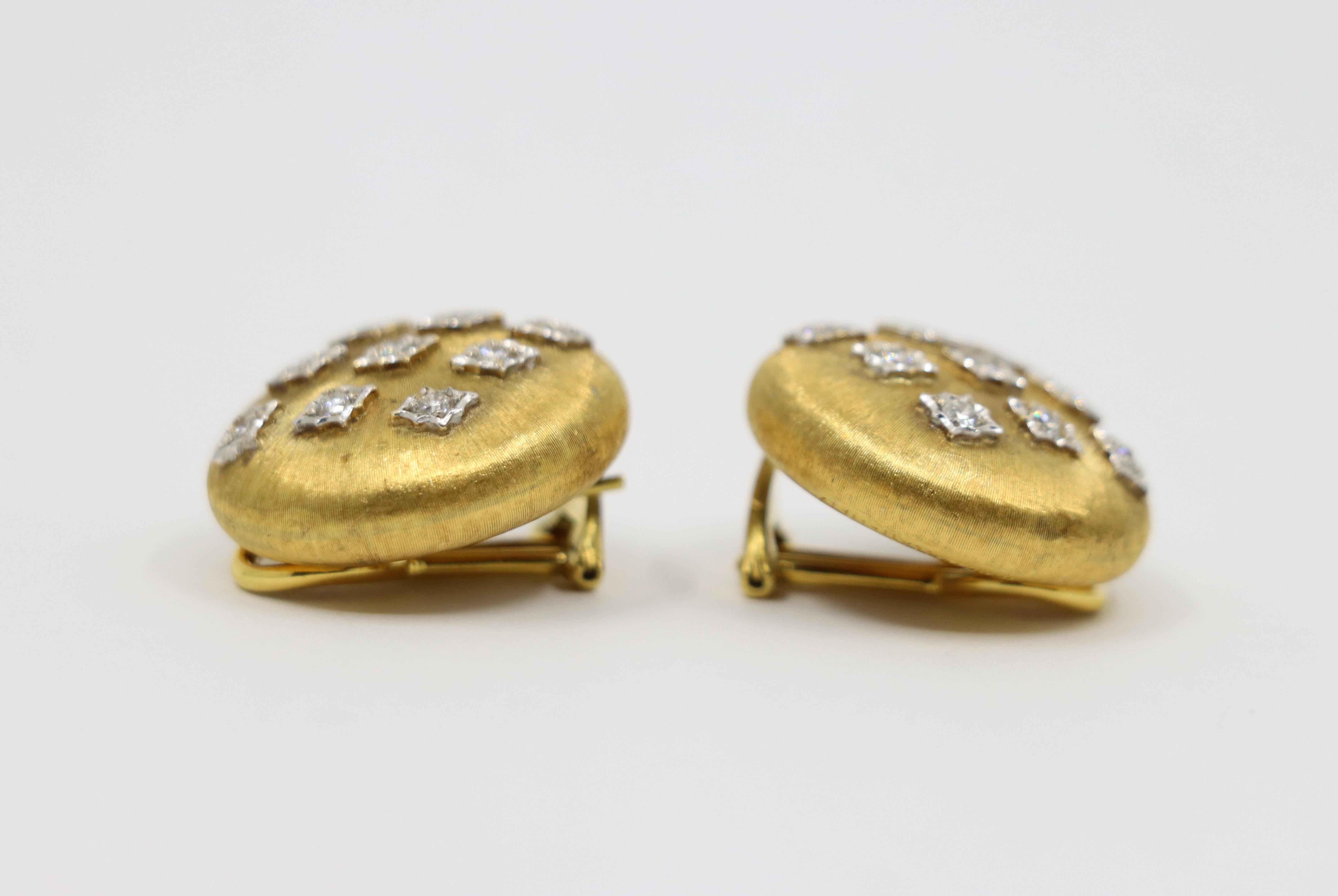 Mario Buccellati Geminato 18K Gold Diamond Earrings 2