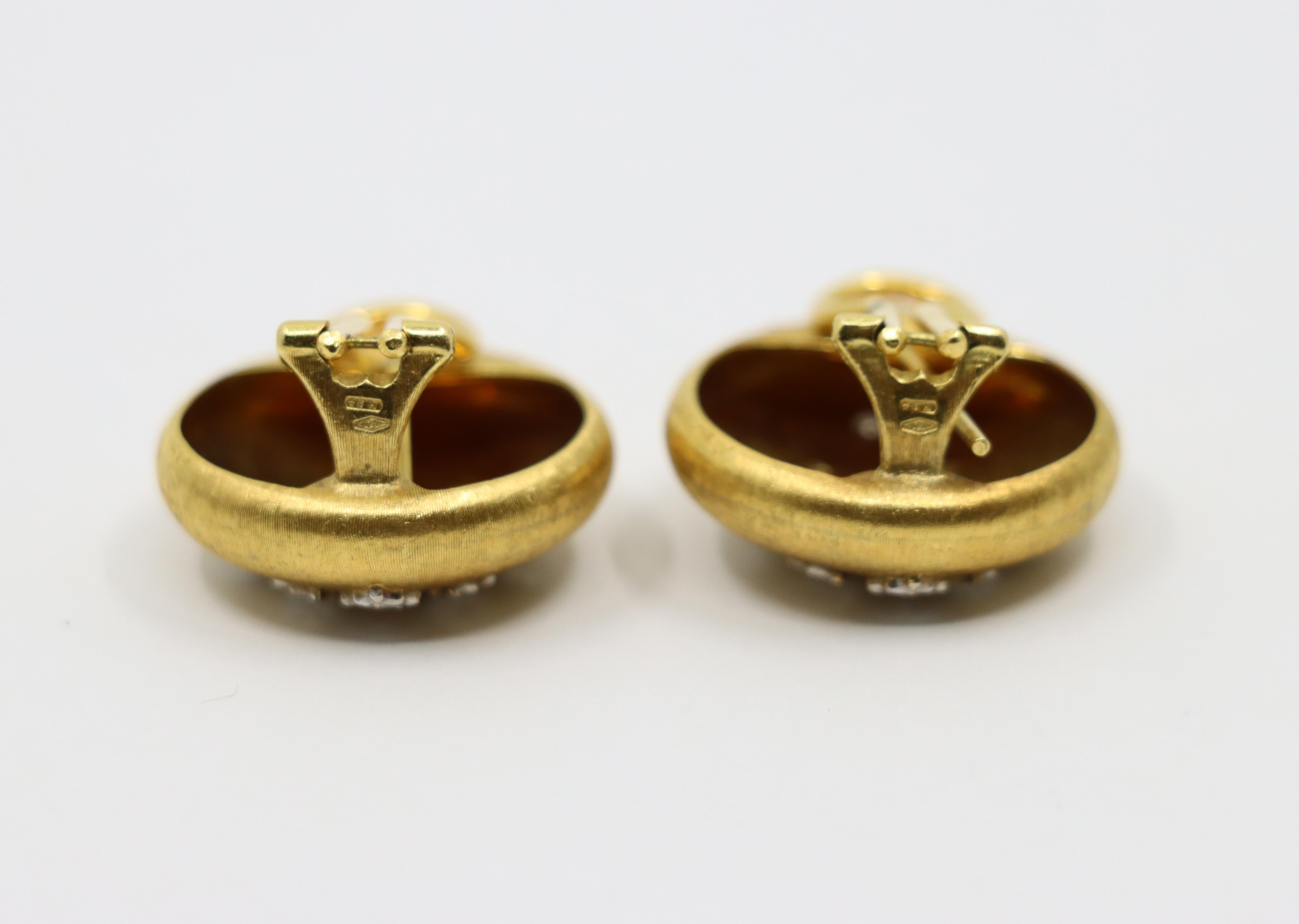 Mario Buccellati Geminato 18K Gold Diamond Earrings 4