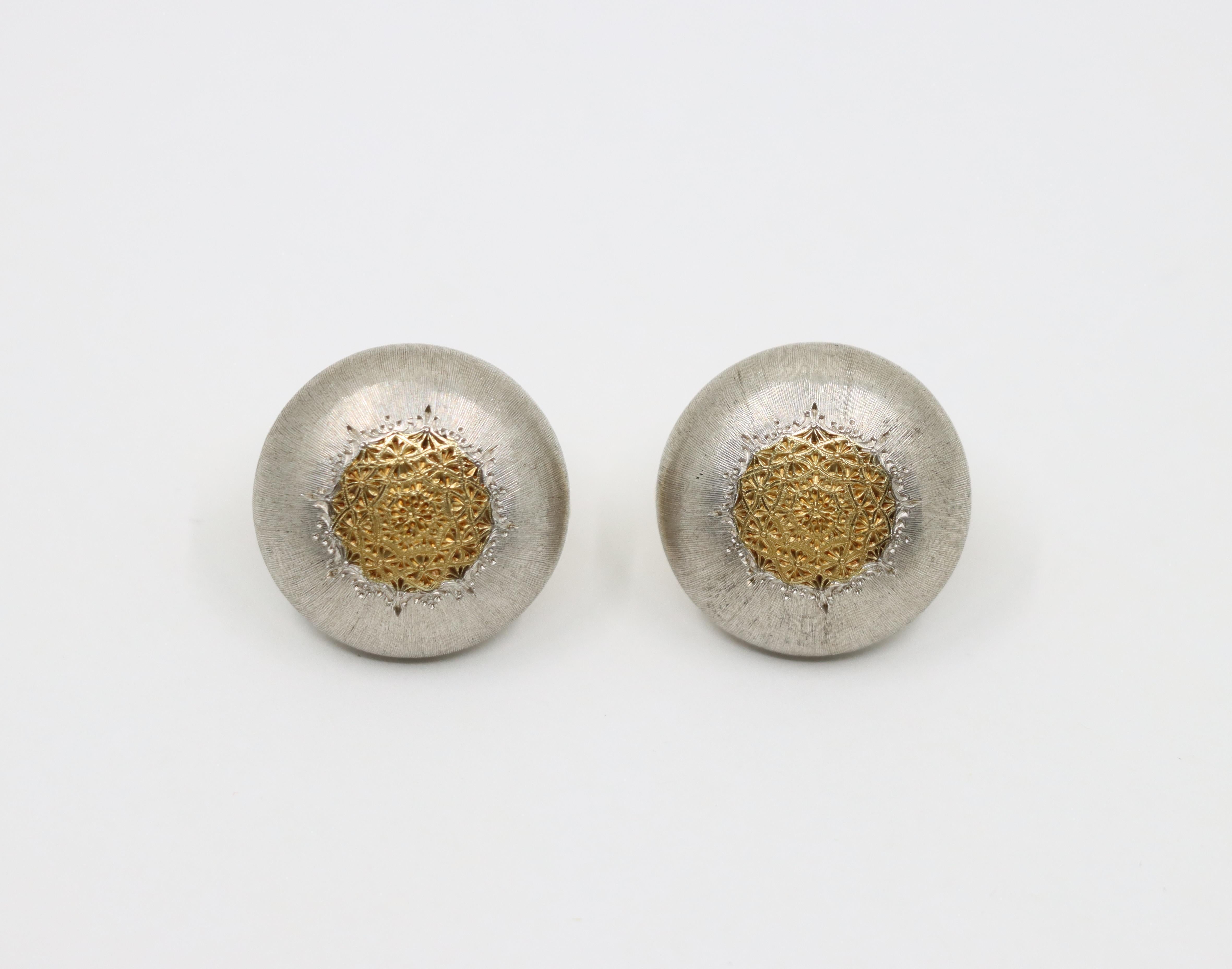 Pendientes Mario Buccellati Geminato de oro y plata de 18 quilates en venta 6