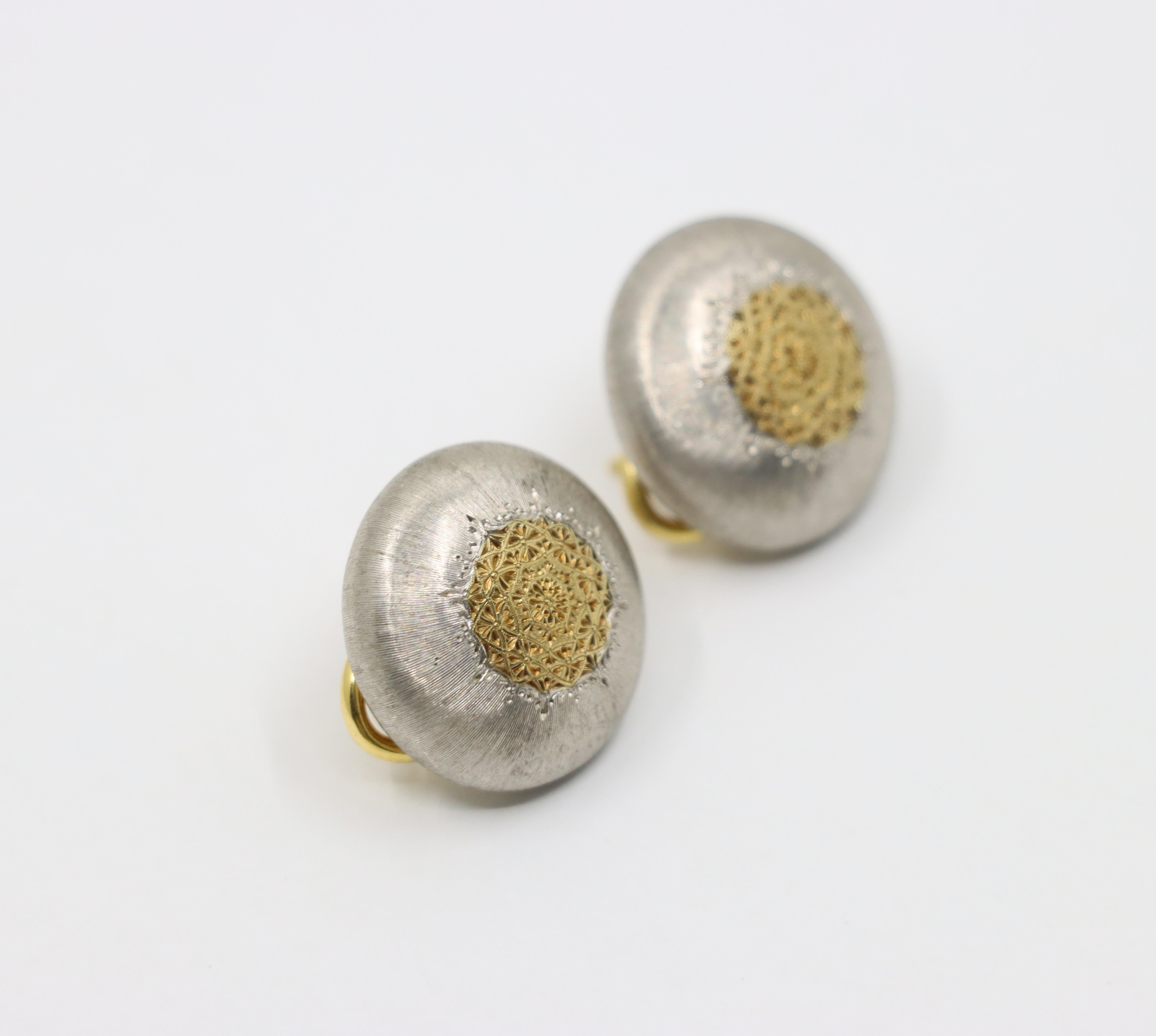 Pendientes Mario Buccellati Geminato de oro y plata de 18 quilates en Bueno estado para la venta en Flushing, NY