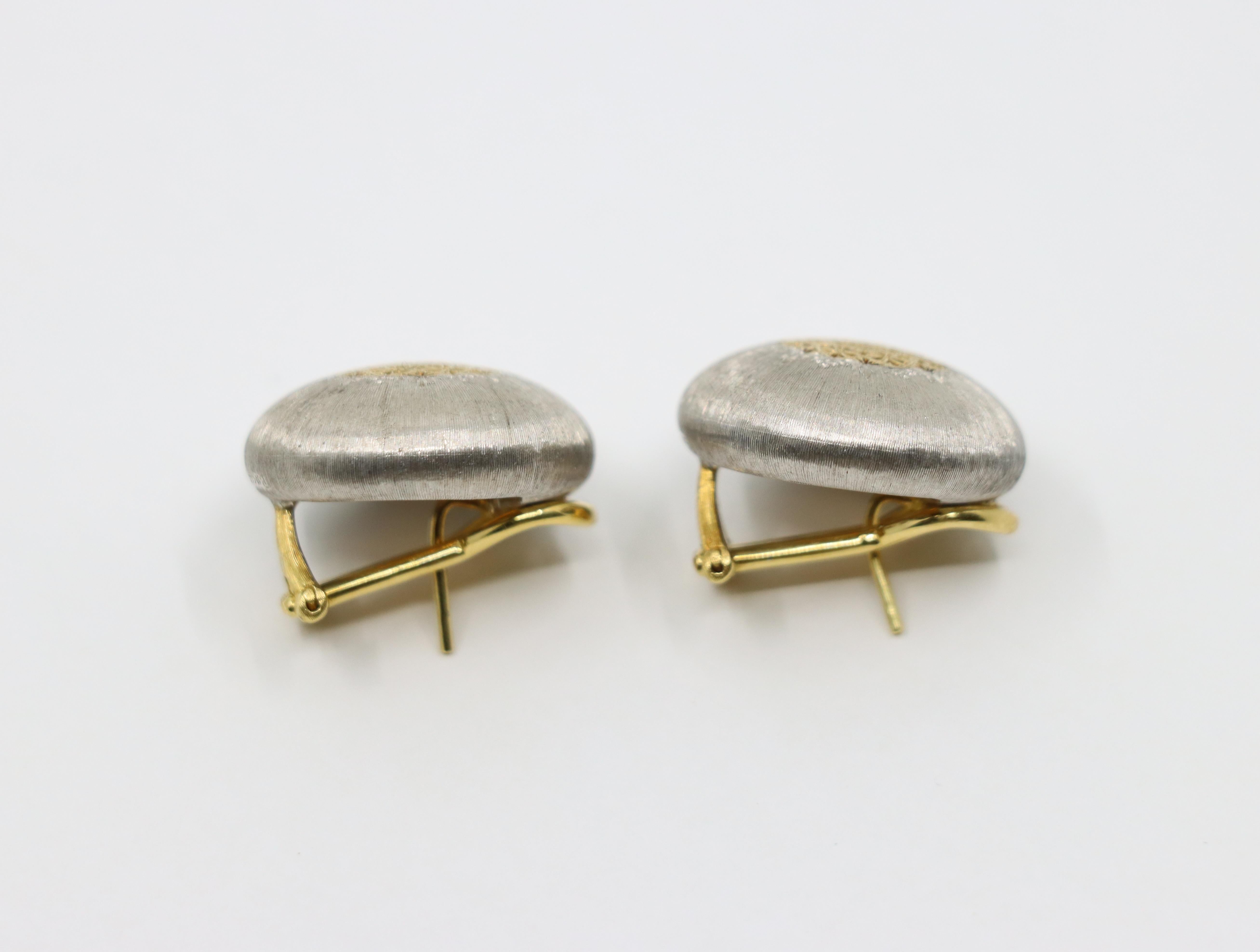 Pendientes Mario Buccellati Geminato de oro y plata de 18 quilates en venta 1