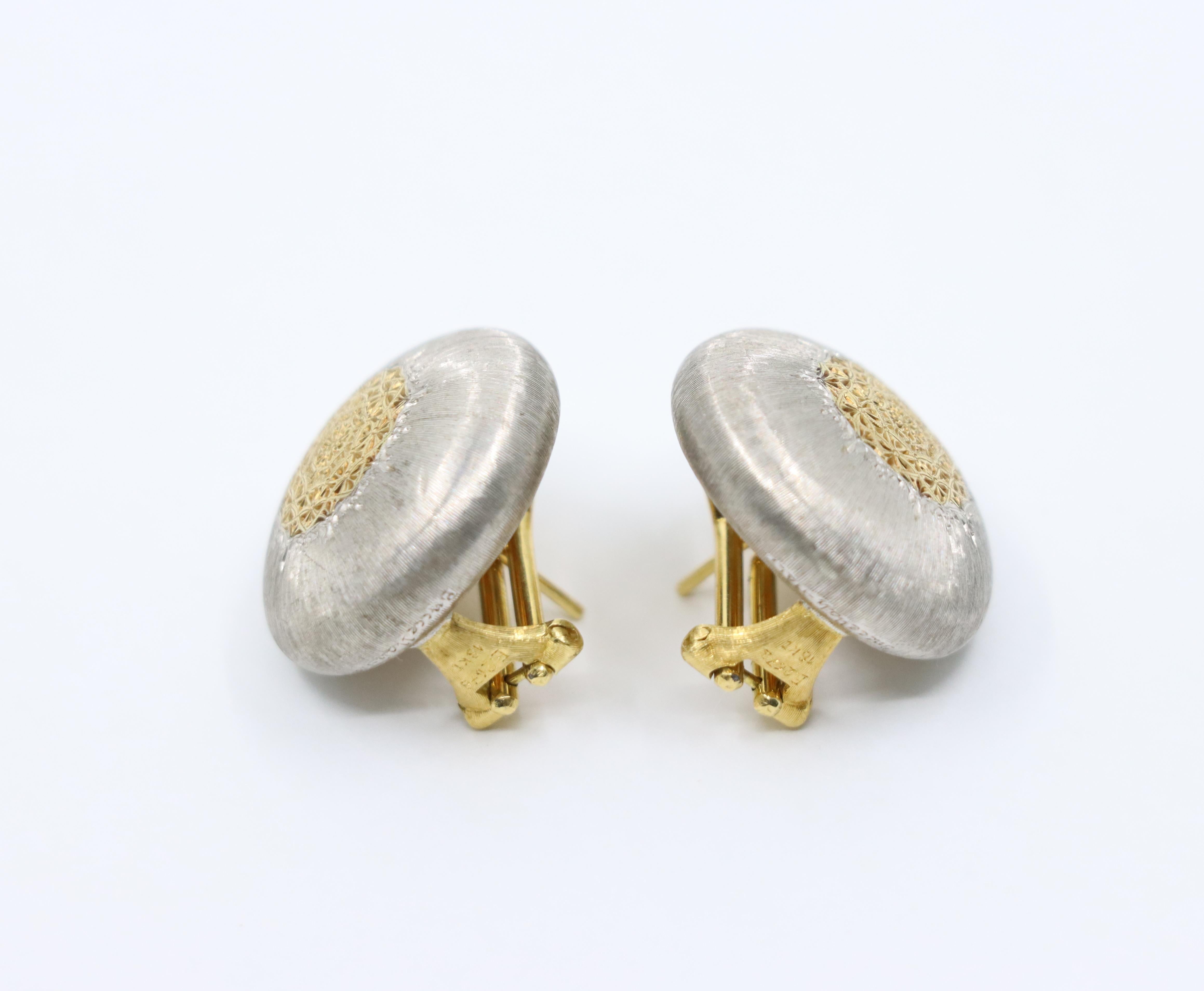 Pendientes Mario Buccellati Geminato de oro y plata de 18 quilates en venta 2