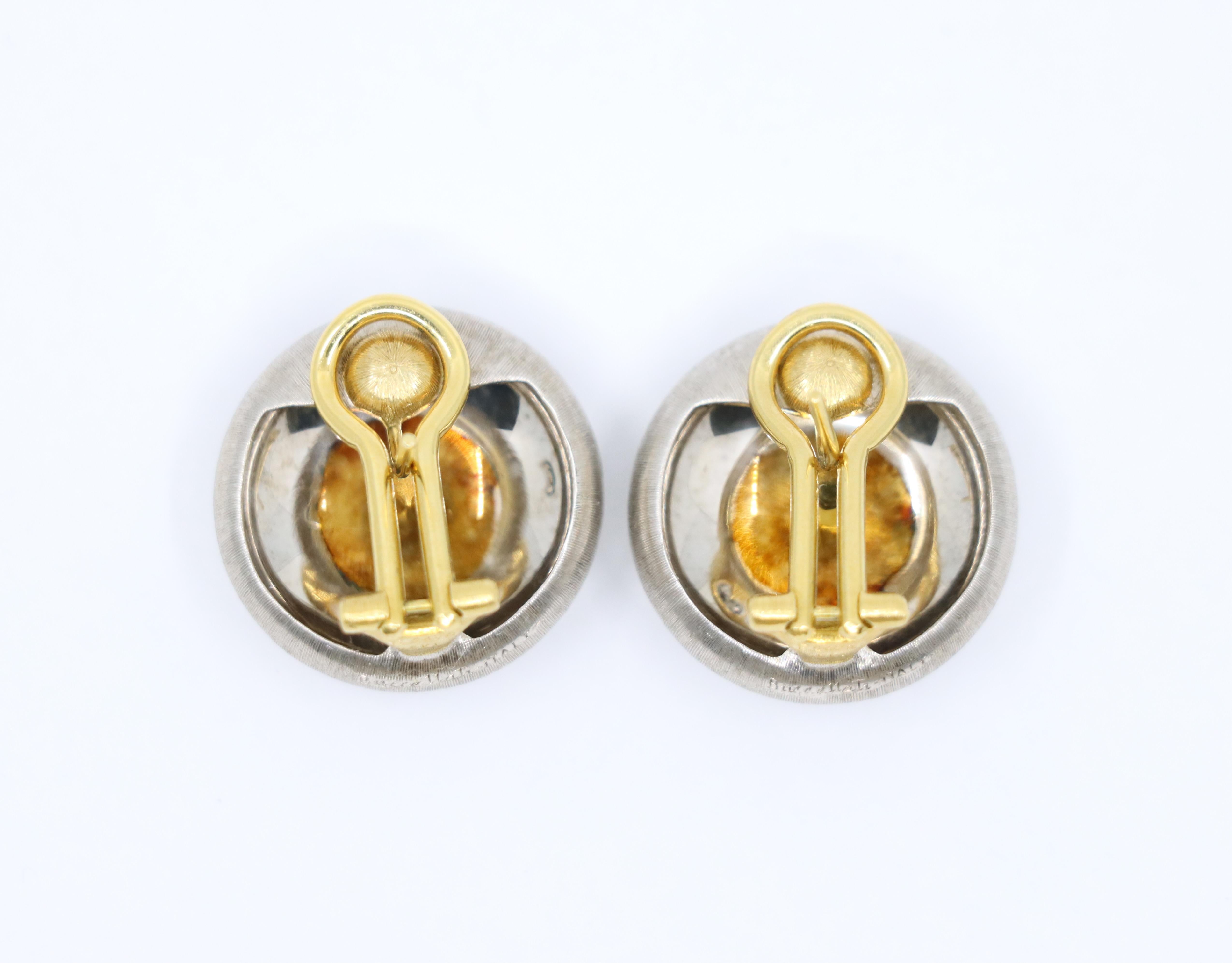 Pendientes Mario Buccellati Geminato de oro y plata de 18 quilates en venta 4