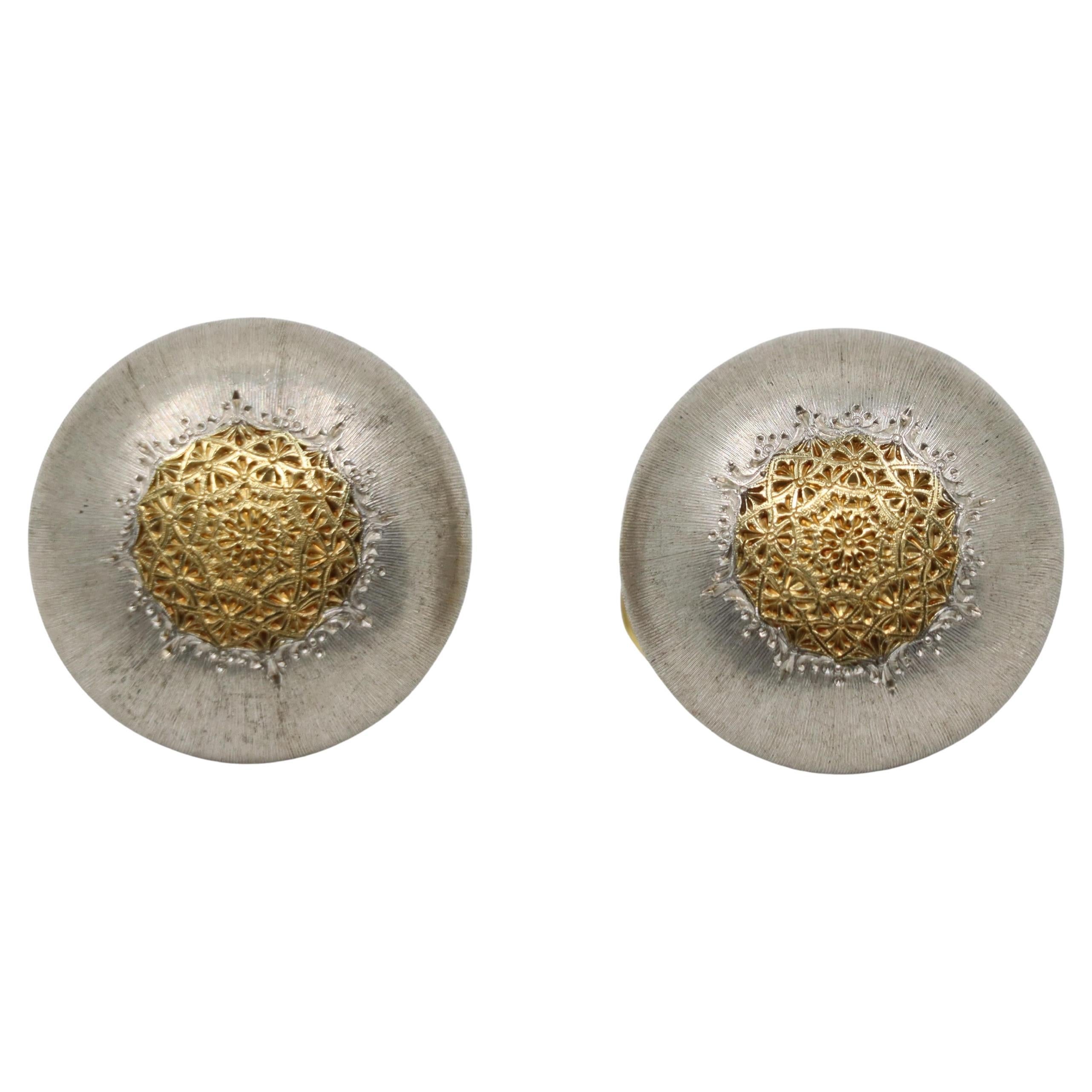Pendientes Mario Buccellati Geminato de oro y plata de 18 quilates en venta