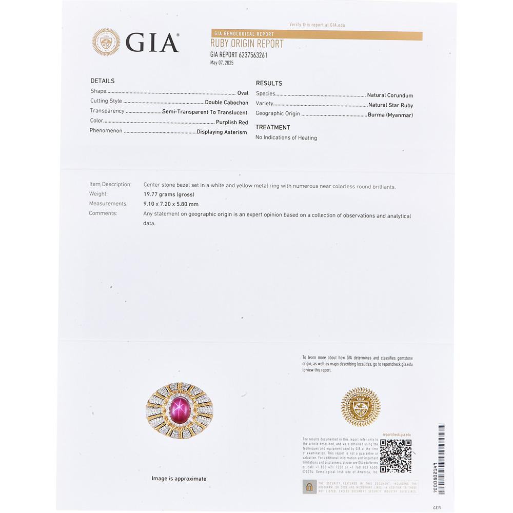 Mario Buccellati Bague en platine GIA à dôme en rubis de Birmanie et diamants Unisexe en vente