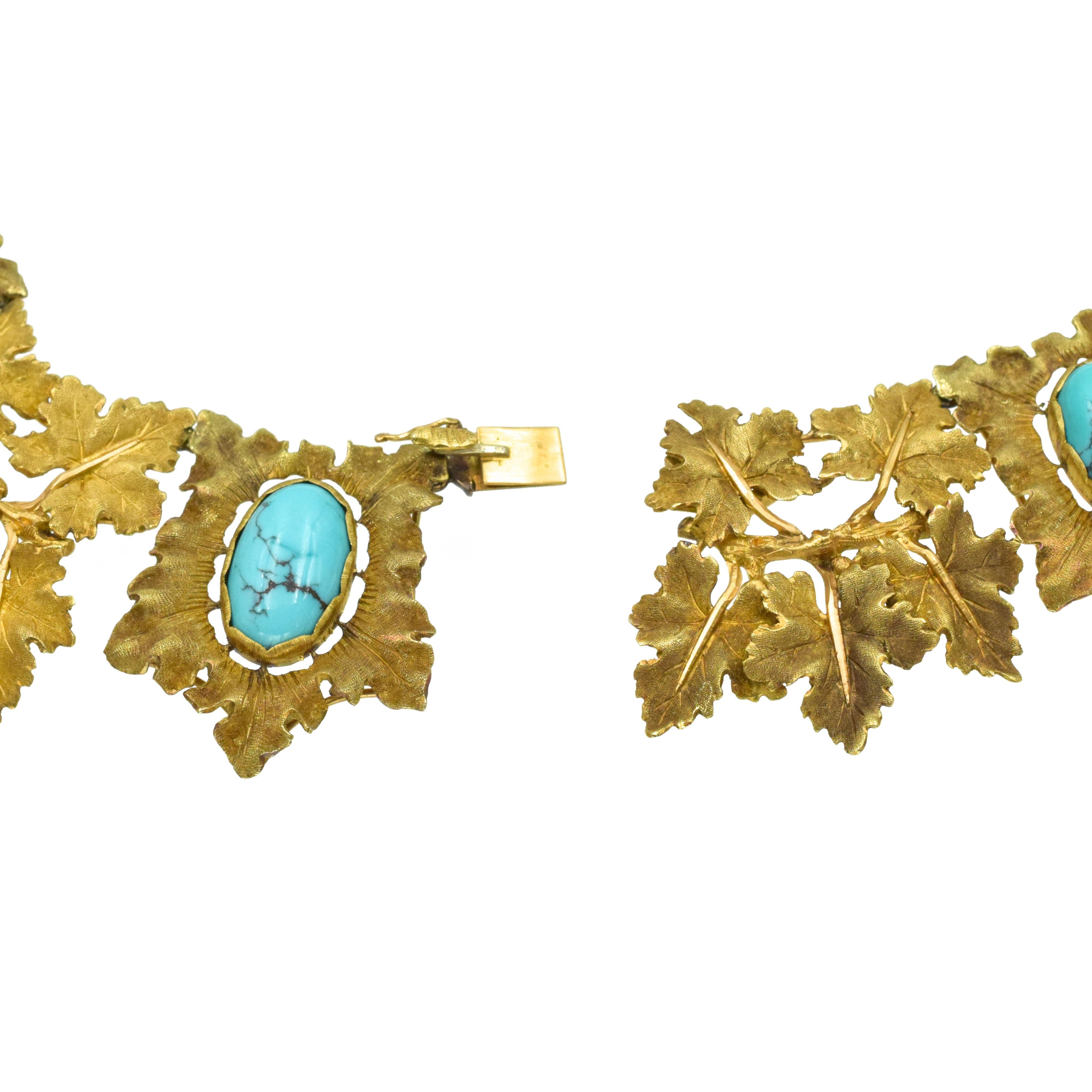 Mario Buccellati Gold and Turquoise Necklace In Excellent Condition In New York, NY