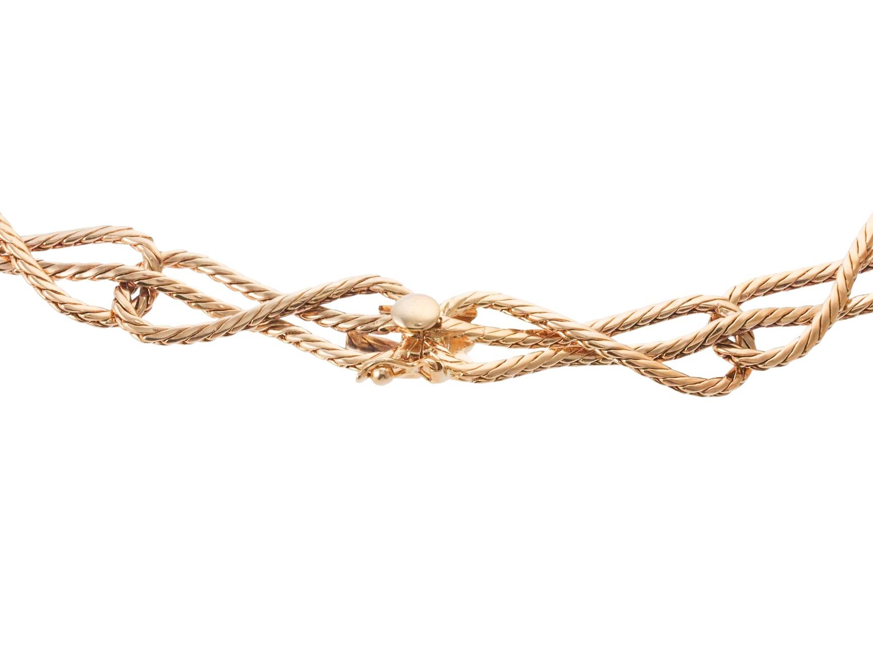 Women's Mario Buccellati Gold Interlocked Link Long Necklace For Sale