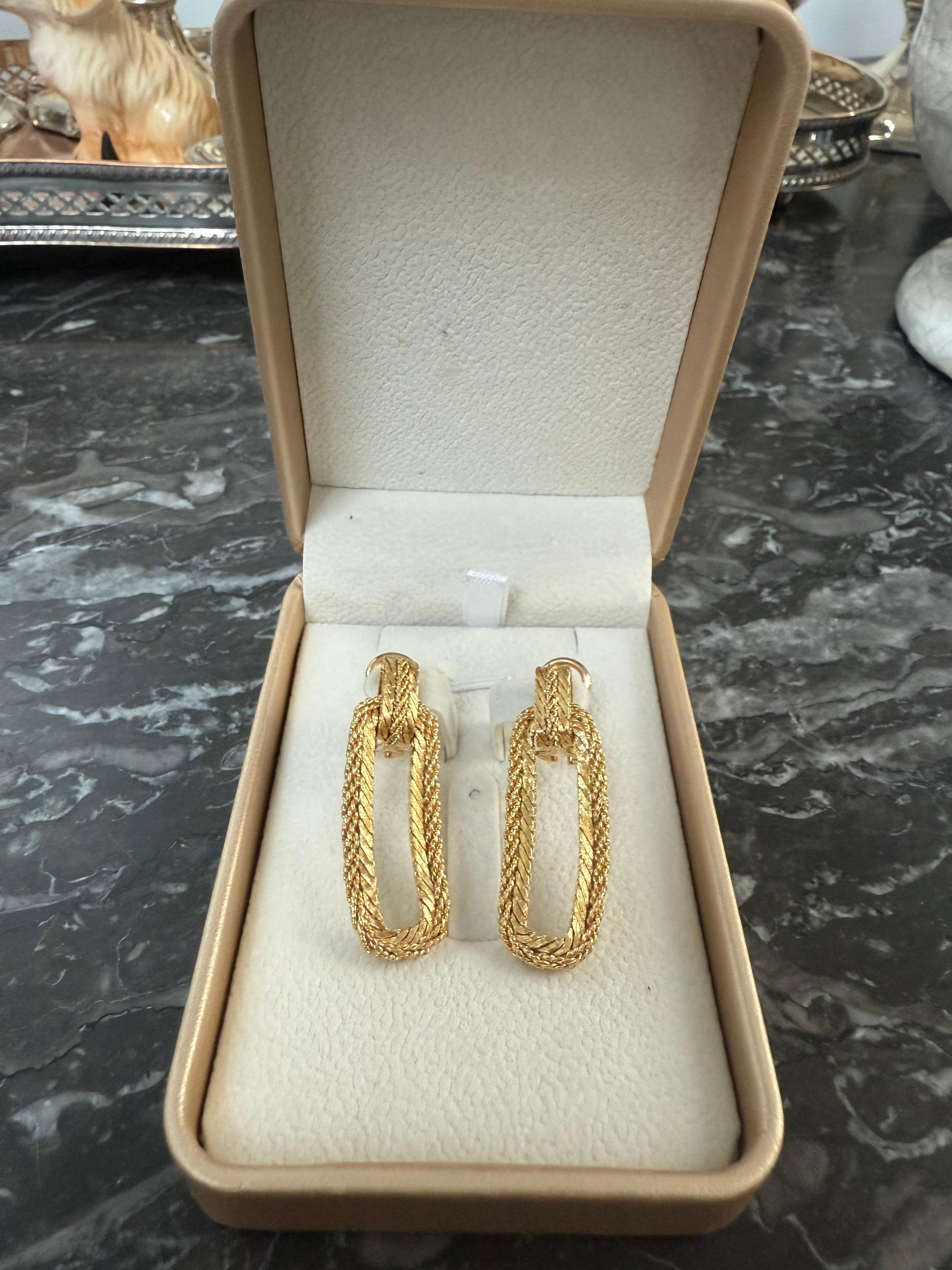 Women's Mario Buccellati Gold Stylised Rope Drop Earrings For Sale