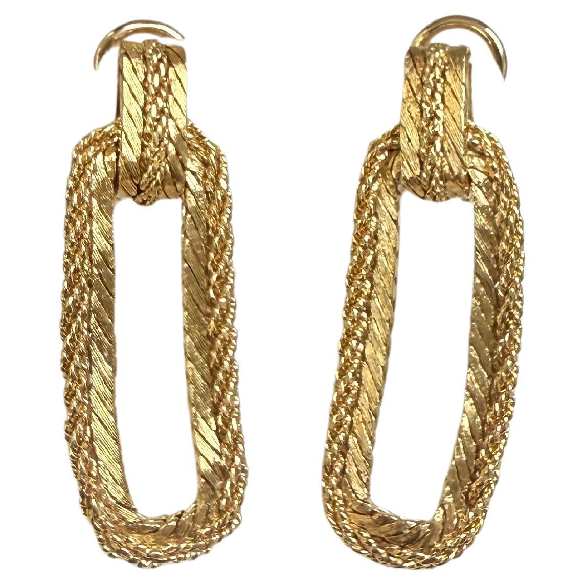 Mario Buccellati - Pendants d
oreilles en corde stylisée en or