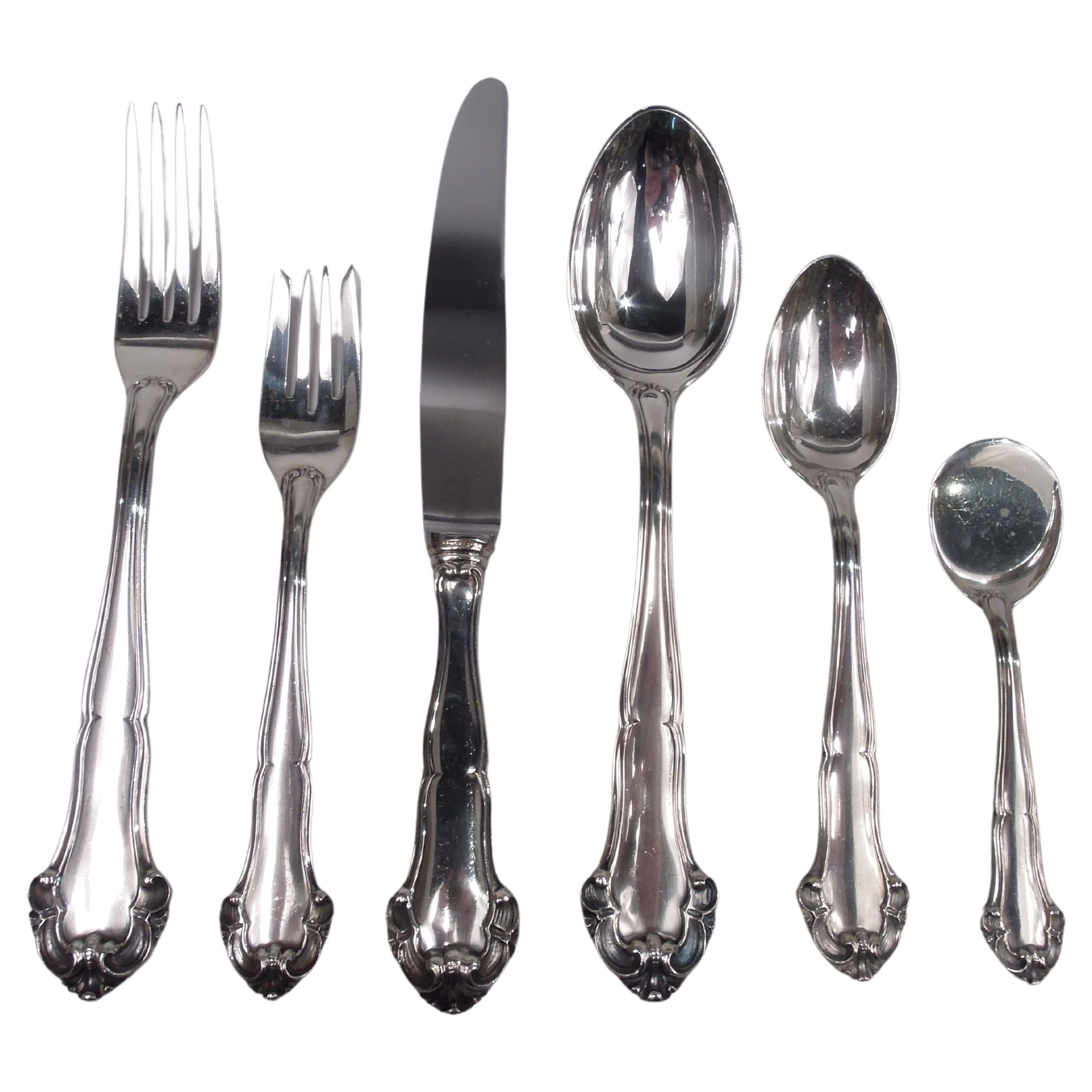 Mario Buccellati Grande Imperiale Sterling Silver Dinner Set for 8 For Sale