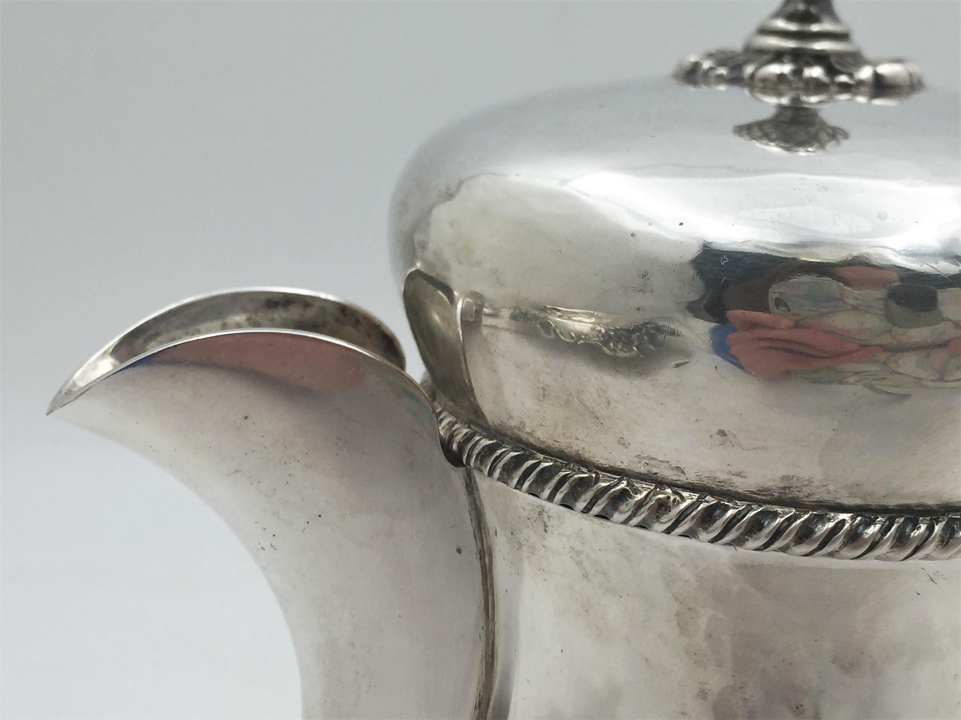 Italian Mario Buccellati Hammered Sterling Silver Bachelor Size Tea Pot For Sale