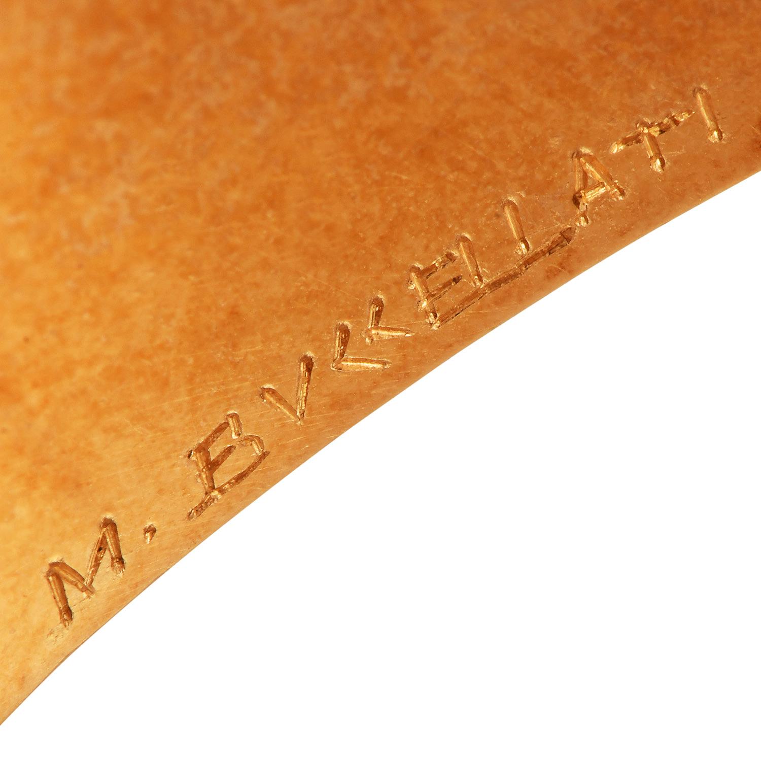 De las mujeres Mario Buccellati Brazalete abierto de oro amarillo de 18 quilates grabado a mano en venta