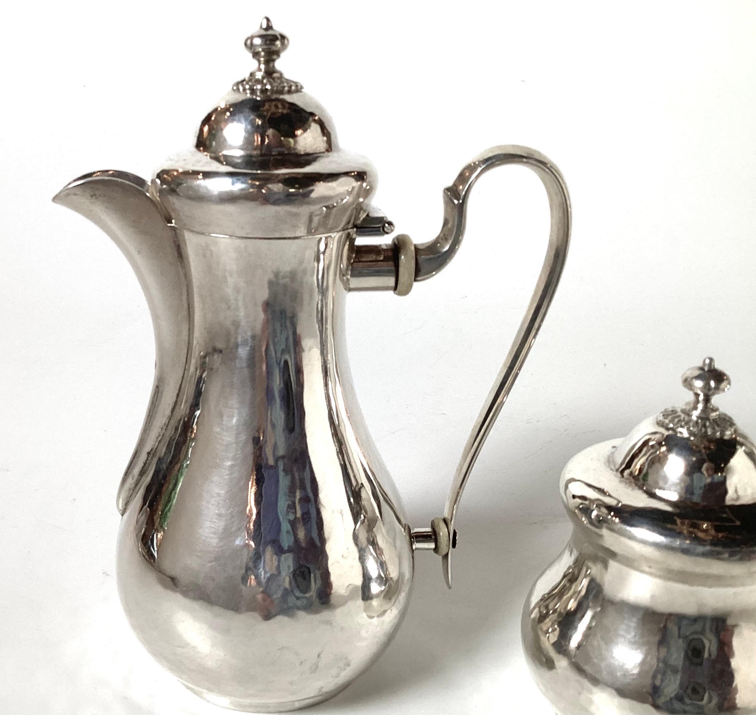Hollywood Regency Mario Buccellati Italian .800 Silver Tea & Coffee set With Tray  For Sale