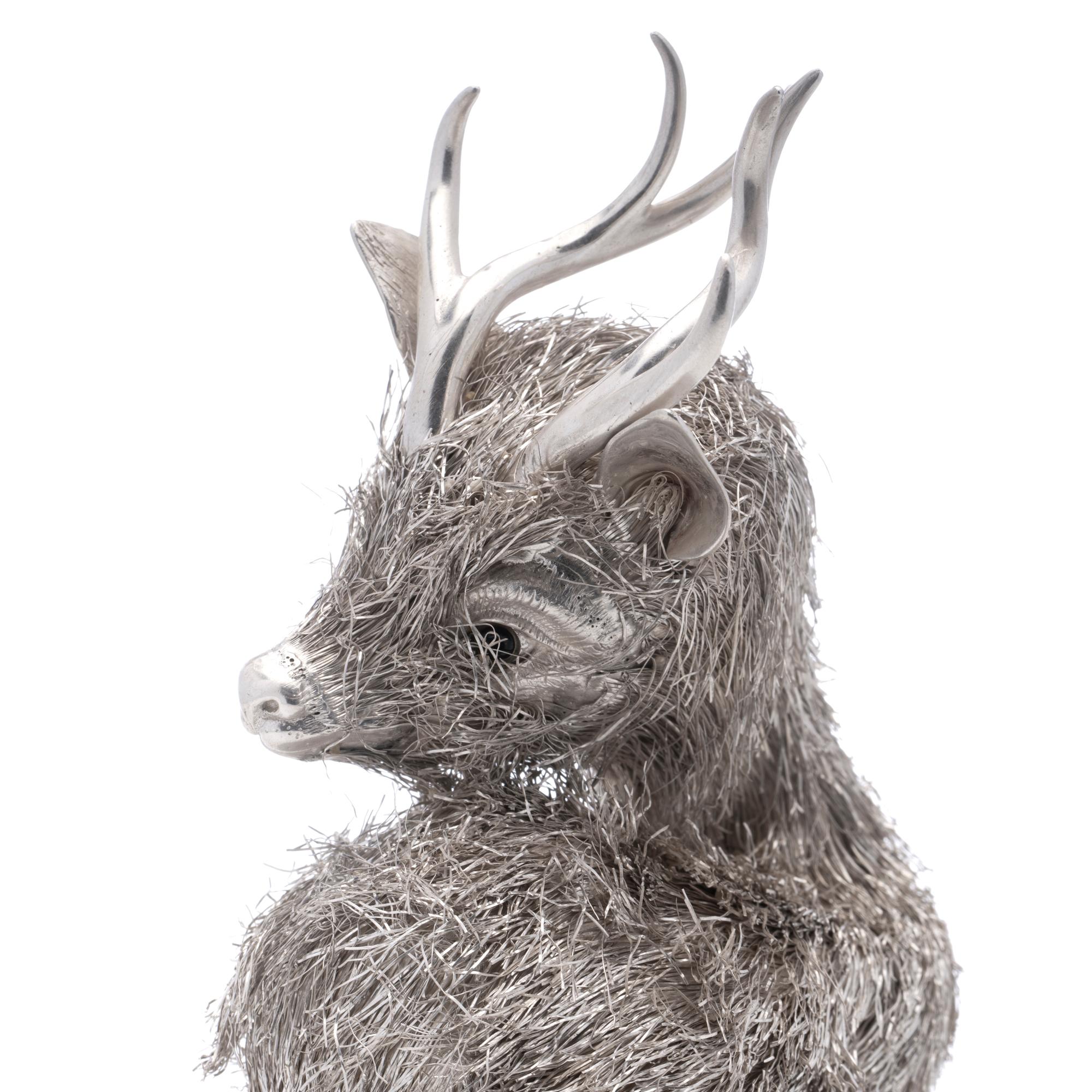 Mario Buccellati Italian 925 Sterling Silver Fallow, Deer Figurine For Sale 3