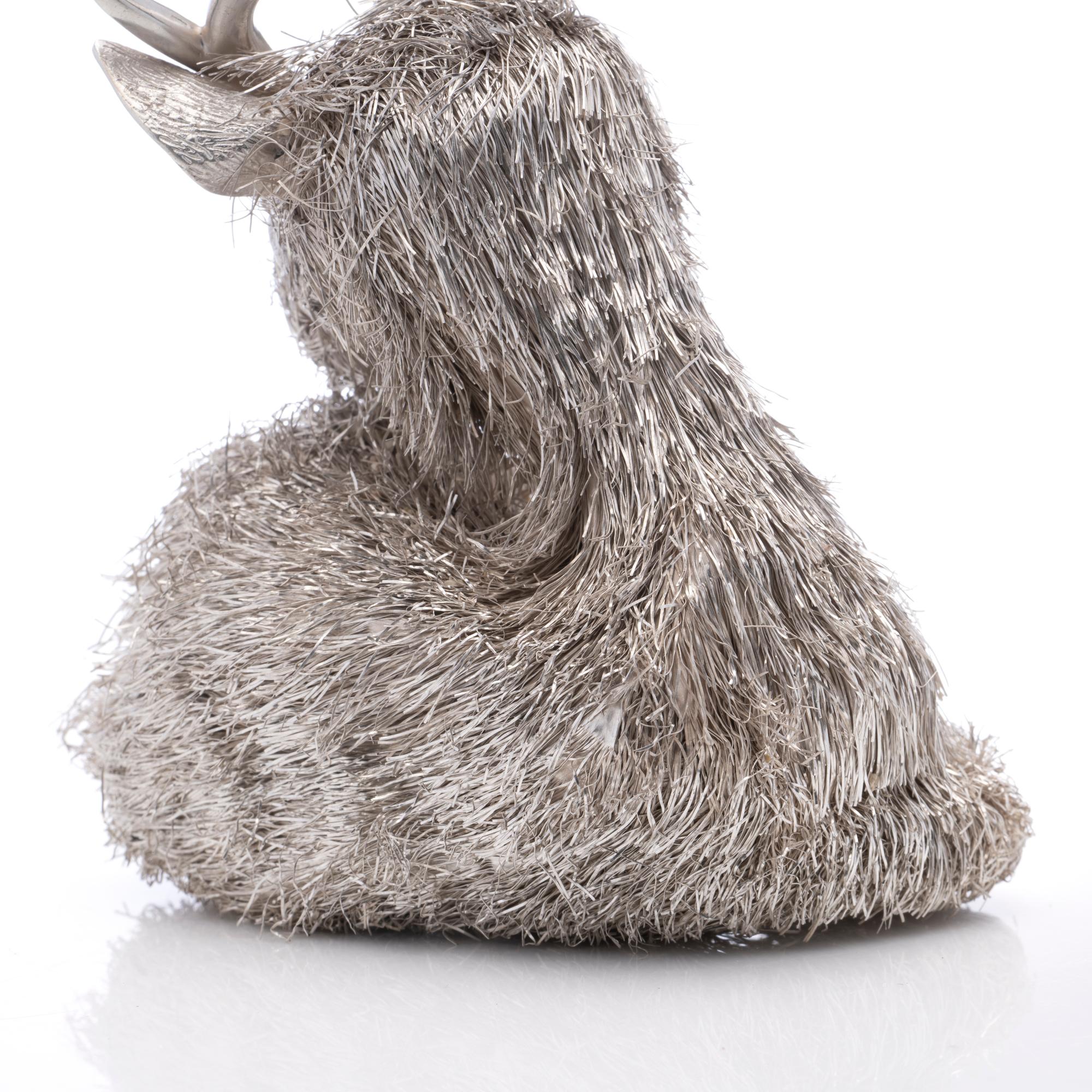 Mario Buccellati Italian 925 Sterling Silver Fallow, Deer Figurine For Sale 4