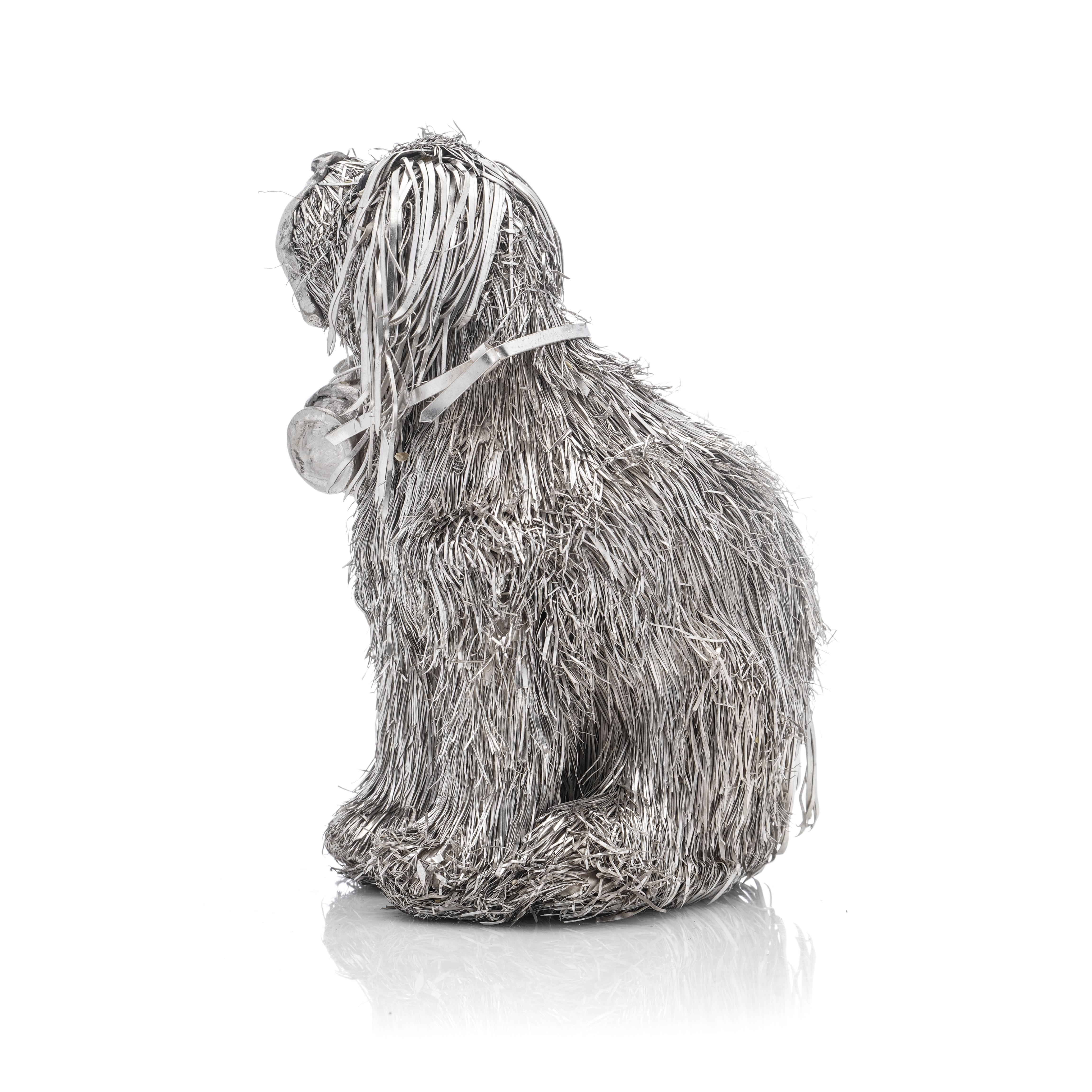 Mario Buccellati Italienische Hundefigur aus 925er Sterlingsilber im St. Bernard-Stil  im Angebot 2