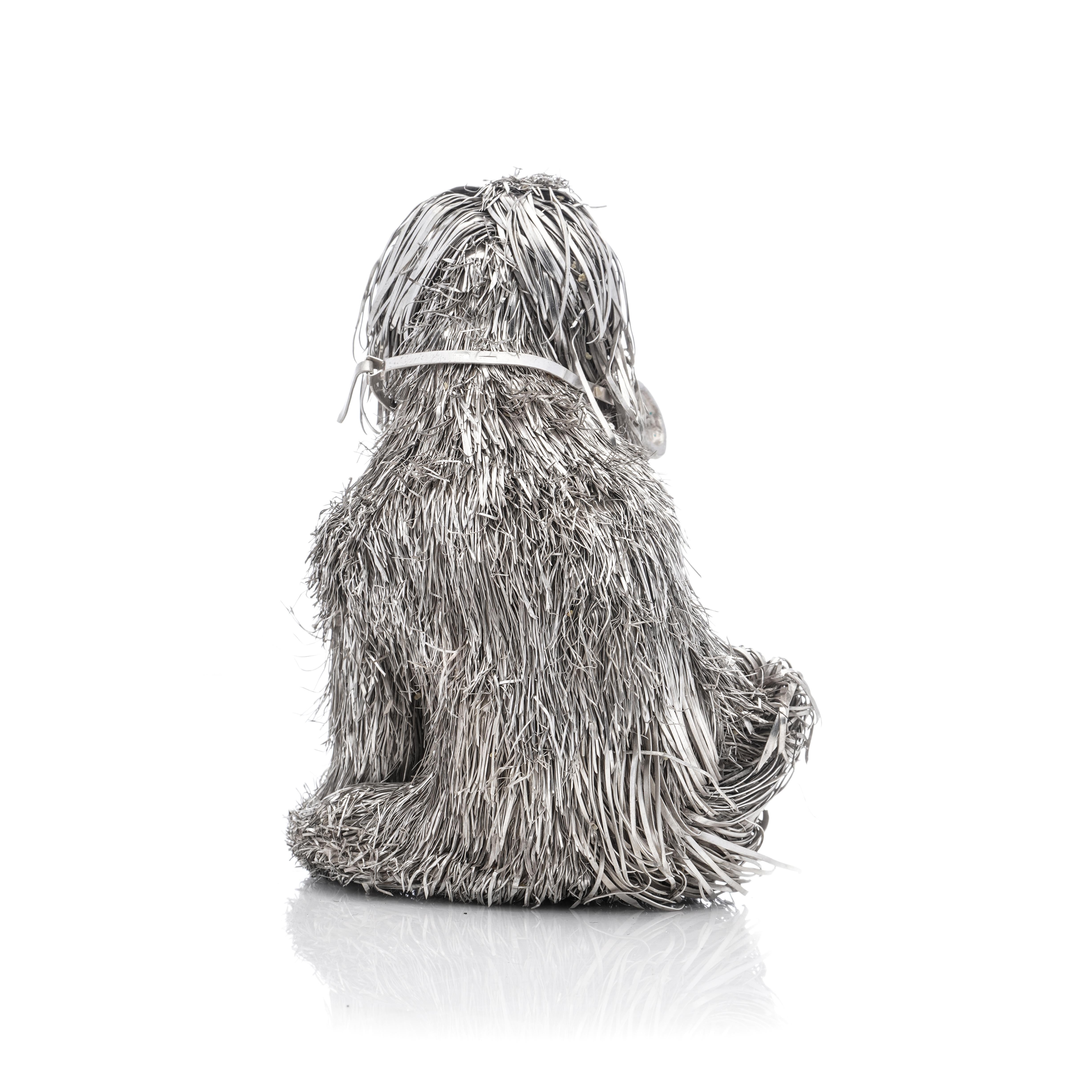 Mario Buccellati Italienische Hundefigur aus 925er Sterlingsilber im St. Bernard-Stil  im Angebot 3