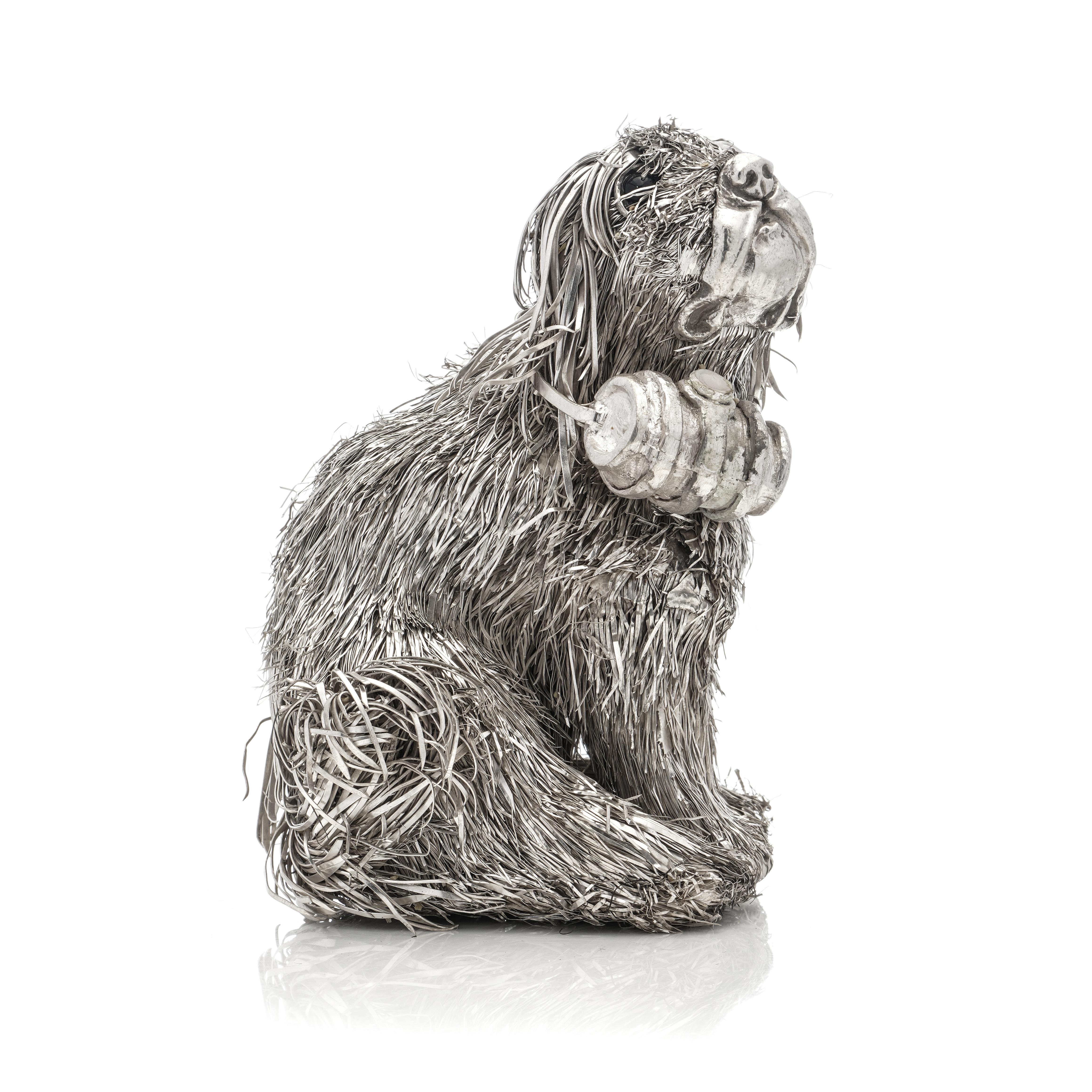 Mario Buccellati Italian 925 Sterling Silver St Bernard's Dog Figurine For Sale 3