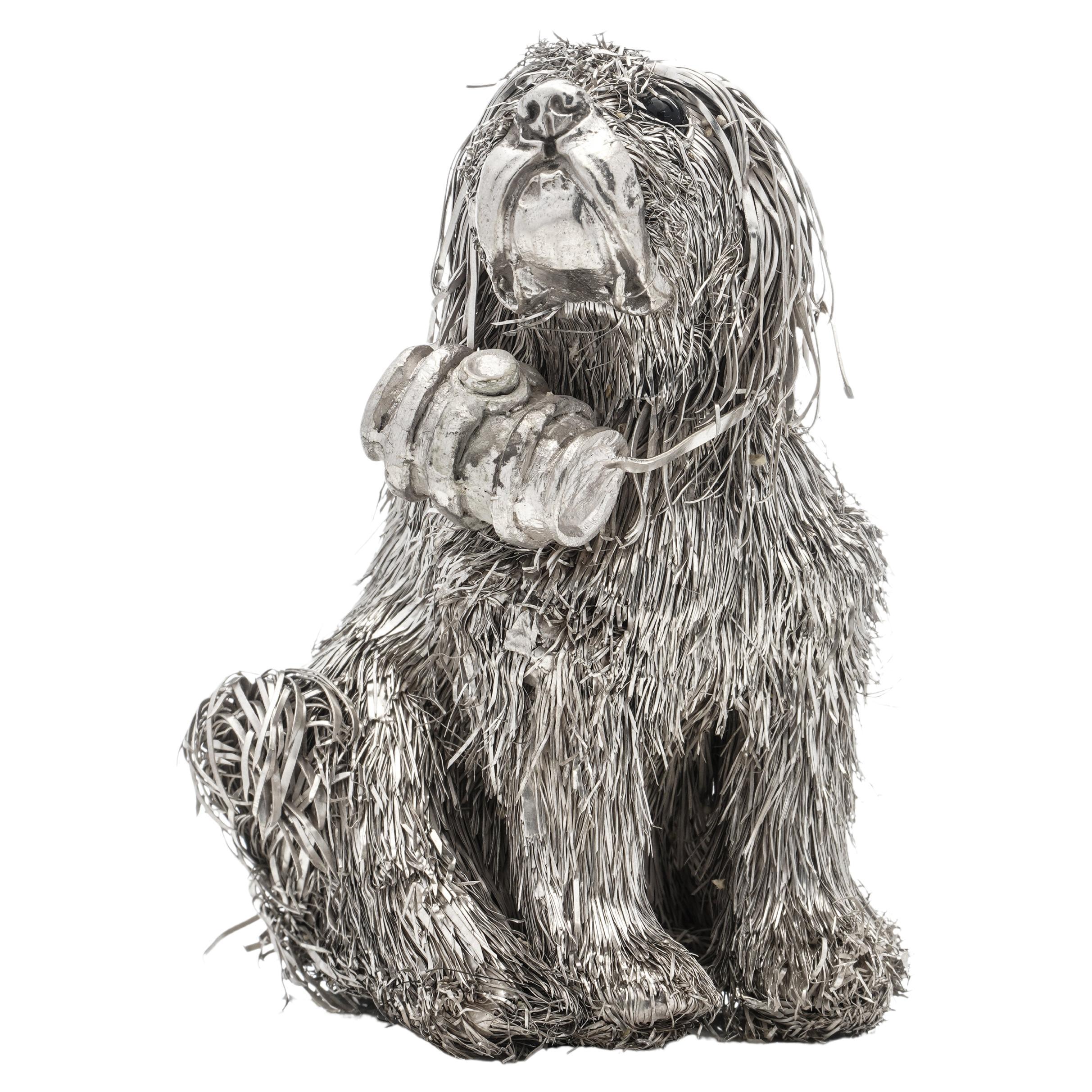 Mario Buccellati figurine italienne chien Saint Bernard en argent sterling 925  en vente
