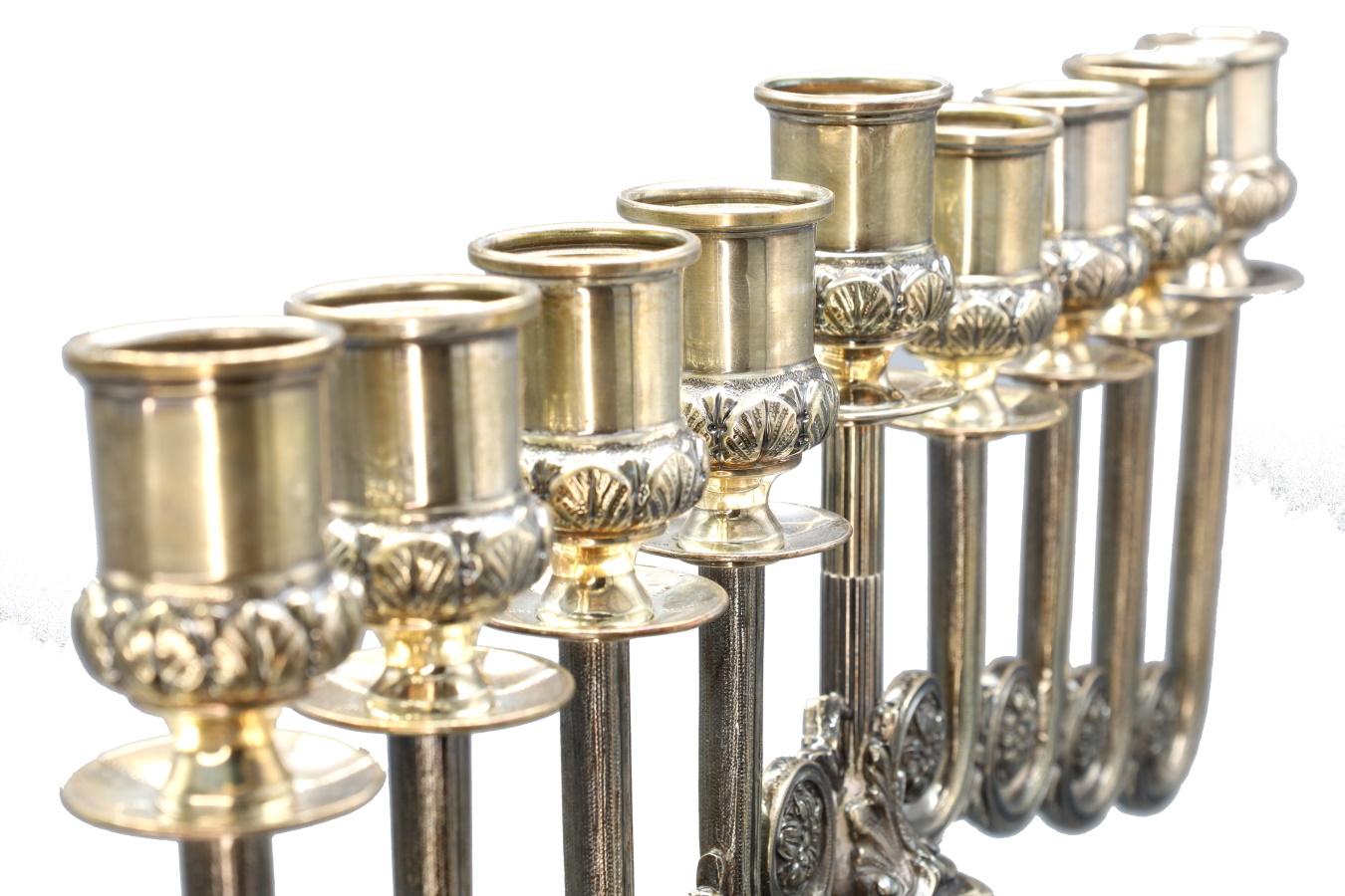 Mario Buccellati, Italian Mid-Century Sterling Silver Hanukkah Menorah, ca. 1950 For Sale 5