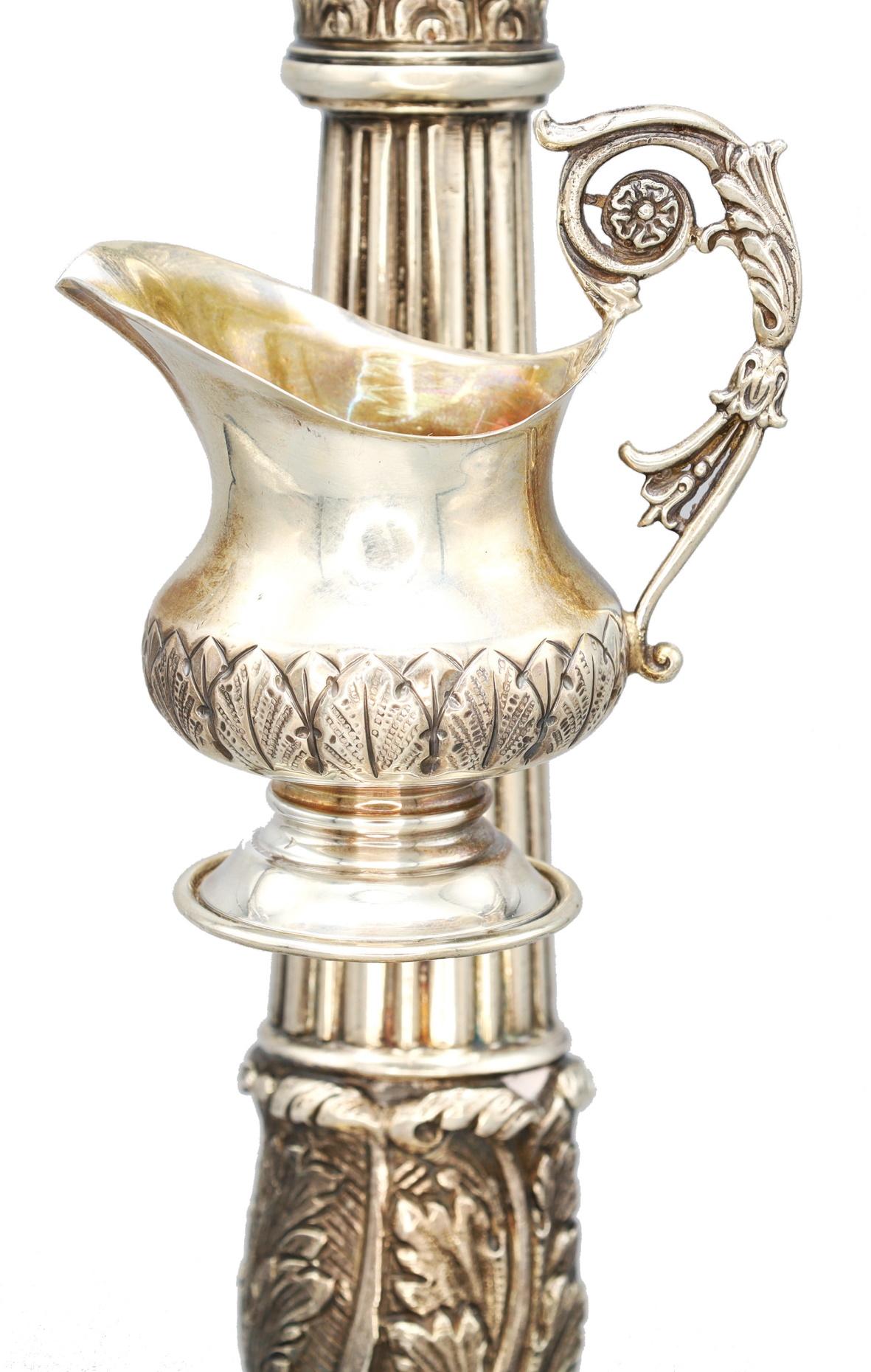 Mario Buccellati, Italian Mid-Century Sterling Silver Hanukkah Menorah, ca. 1950 In Good Condition For Sale In New York, NY
