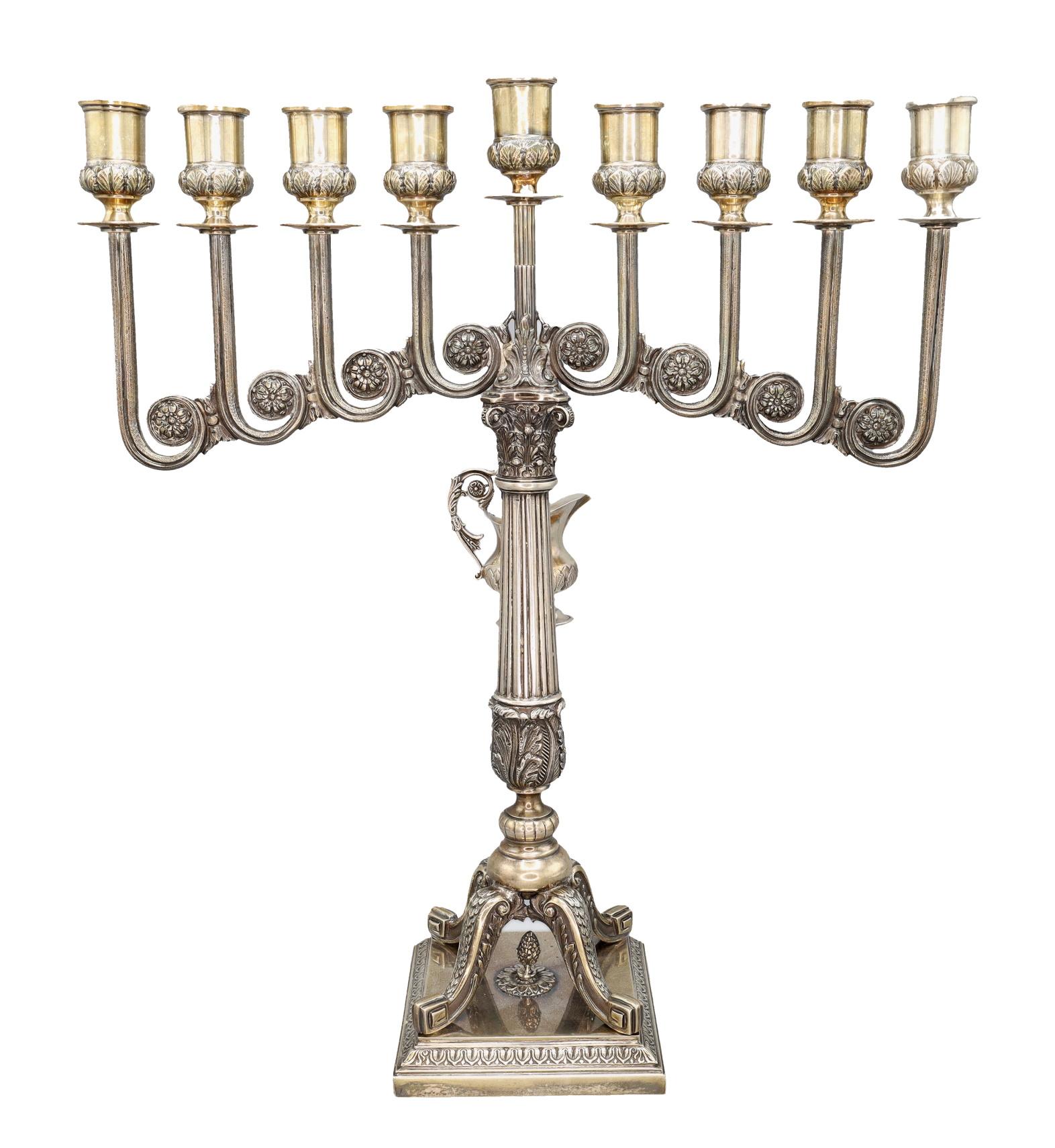 Mario Buccellati, Italian Mid-Century Sterling Silver Hanukkah Menorah, ca. 1950 For Sale 3