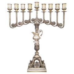 Mario Buccellati, Menorah de Hanukkah italiana de plata de ley de mediados de siglo, ca. 1950