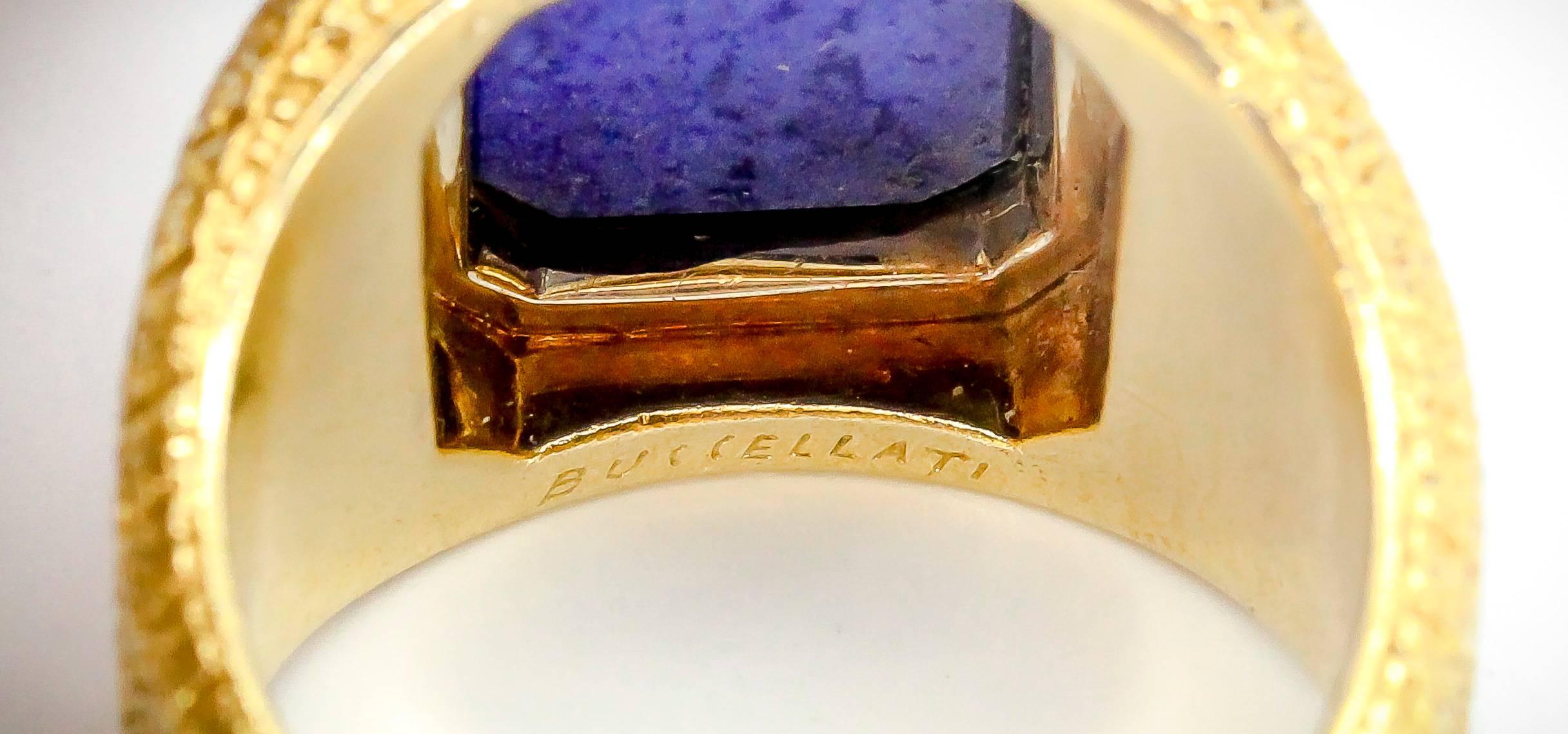 Mario Buccellati Lapis Lazuli and Gold Men’s Ring In Excellent Condition In New York, NY