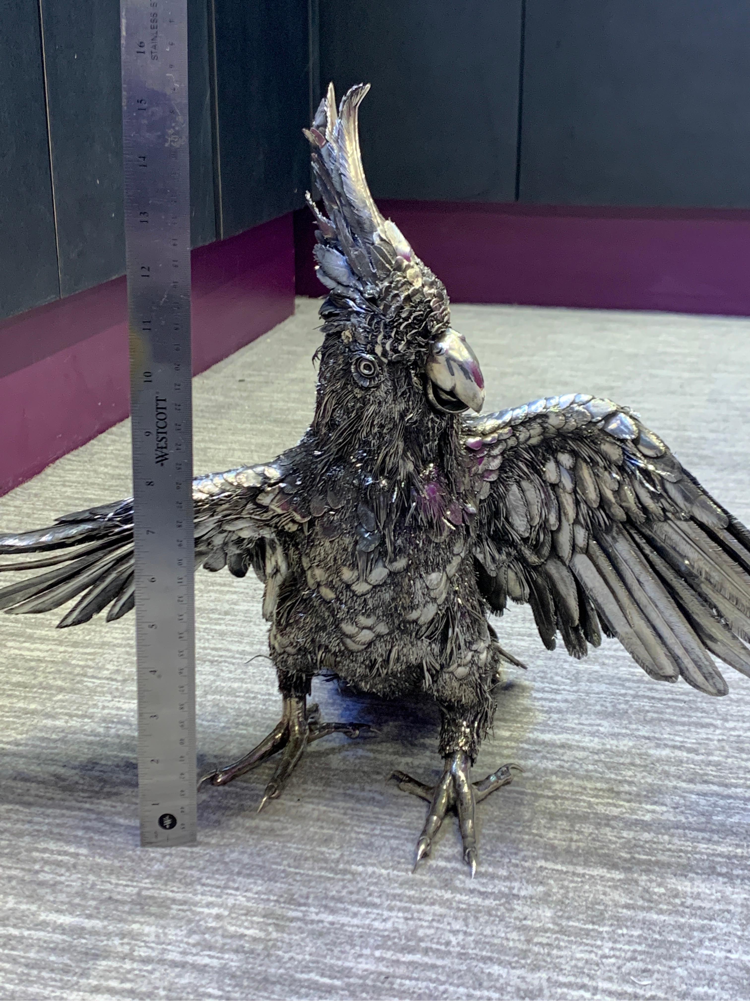 Mario Buccellati grand modèle perroquet argenté  Excellent état - En vente à New York, NY