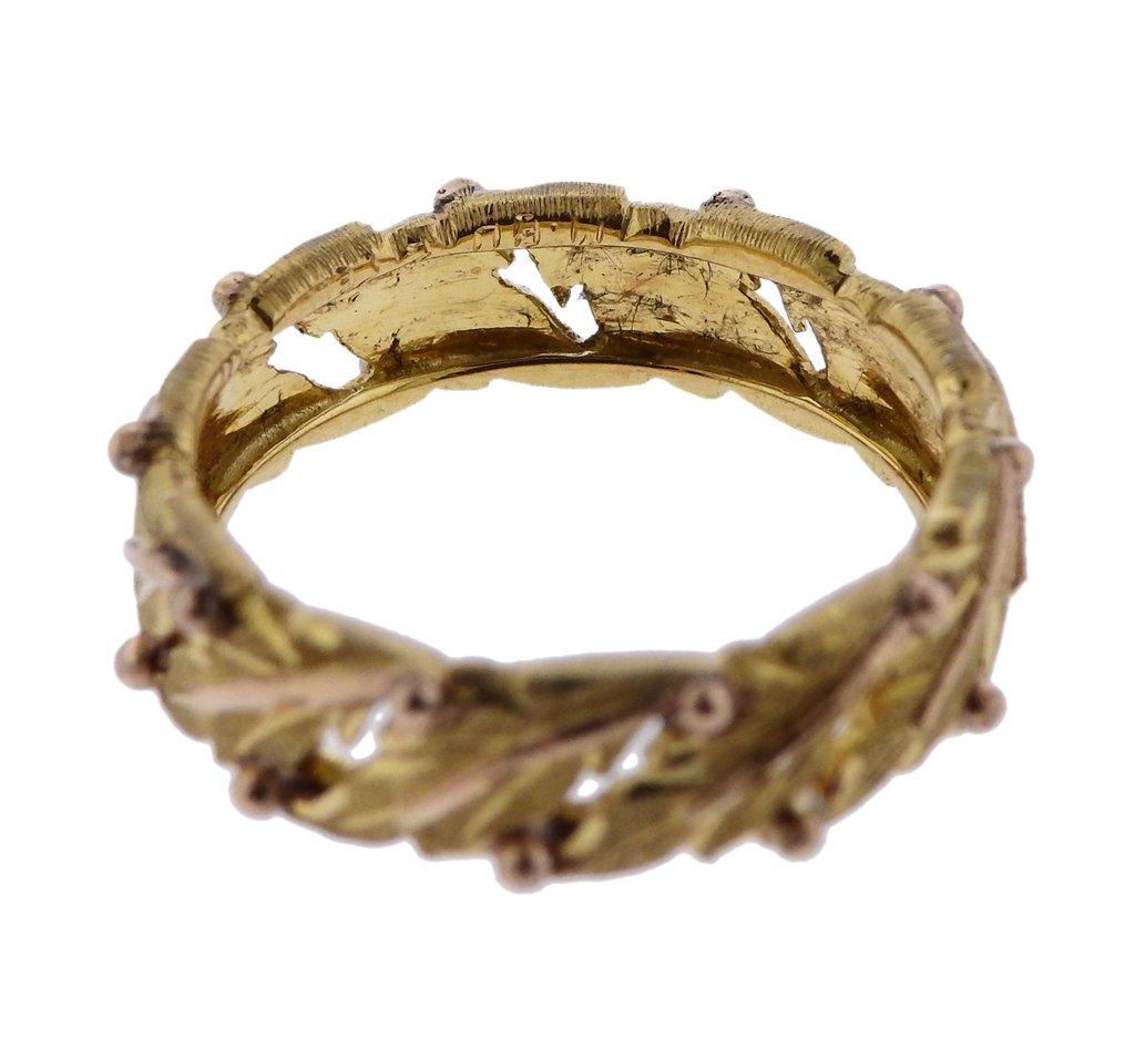 Mario Buccellati Leaf Gold Band Ring In Excellent Condition In Lambertville, NJ