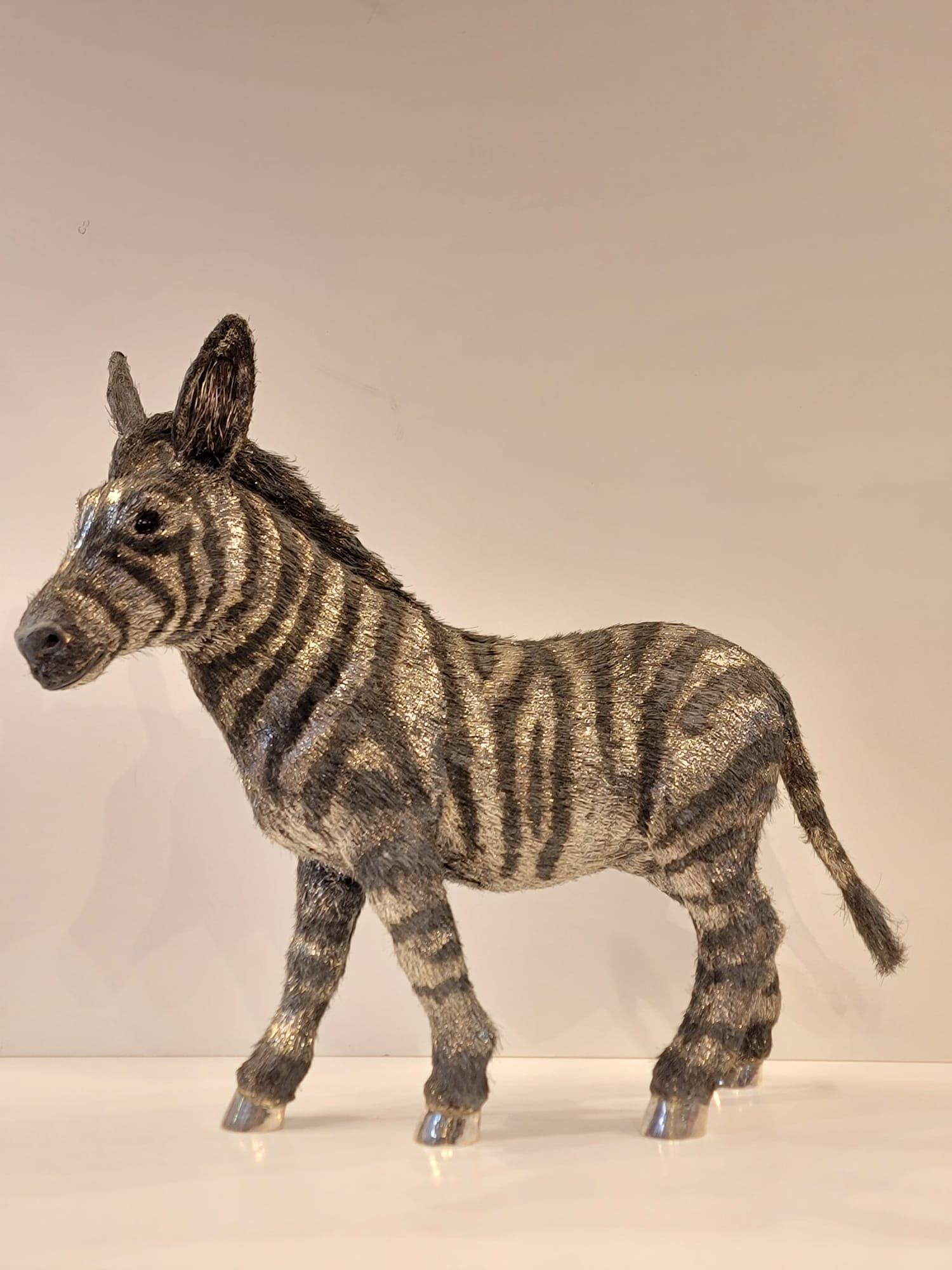 Mario Buccellati Life Size Silver Baby Zebra For Sale 3