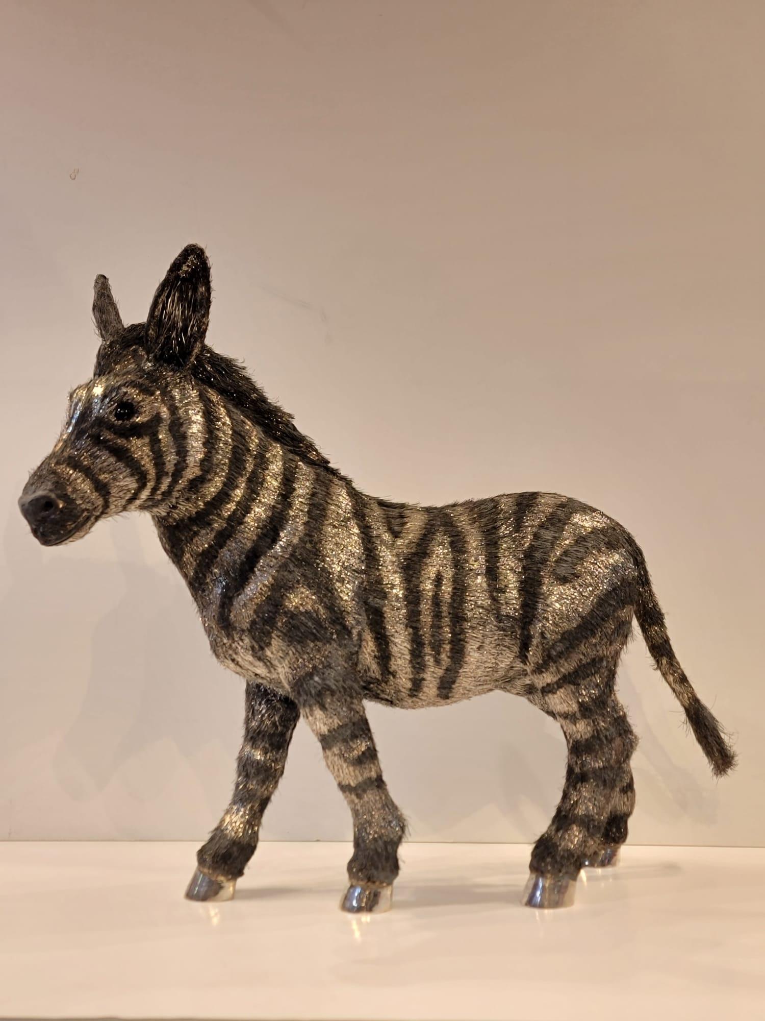 Mario Buccellati Life Size Silver Baby Zebra For Sale 4