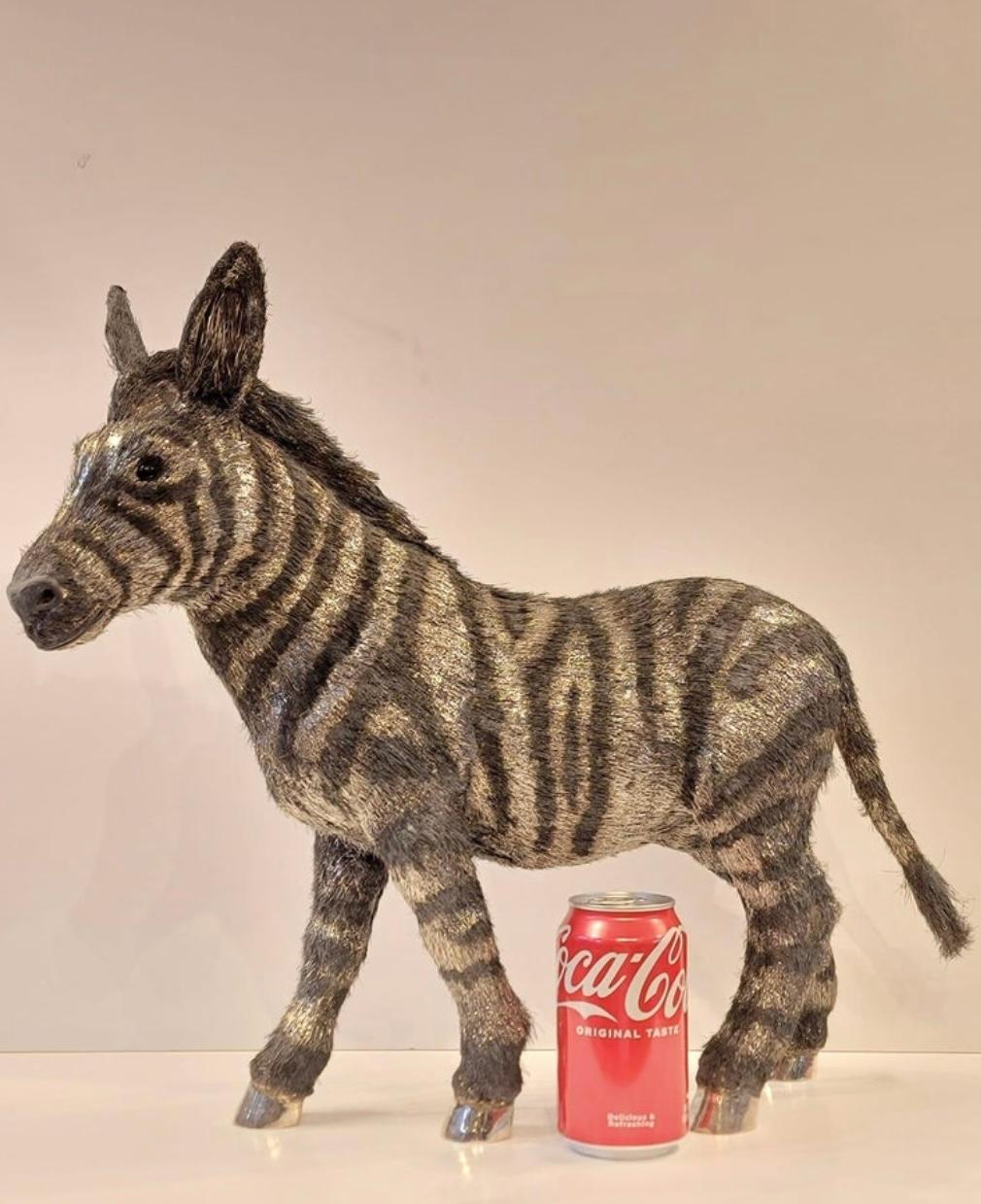 Mario Buccellati Life Size Silver Baby Zebra In Excellent Condition For Sale In New York, NY