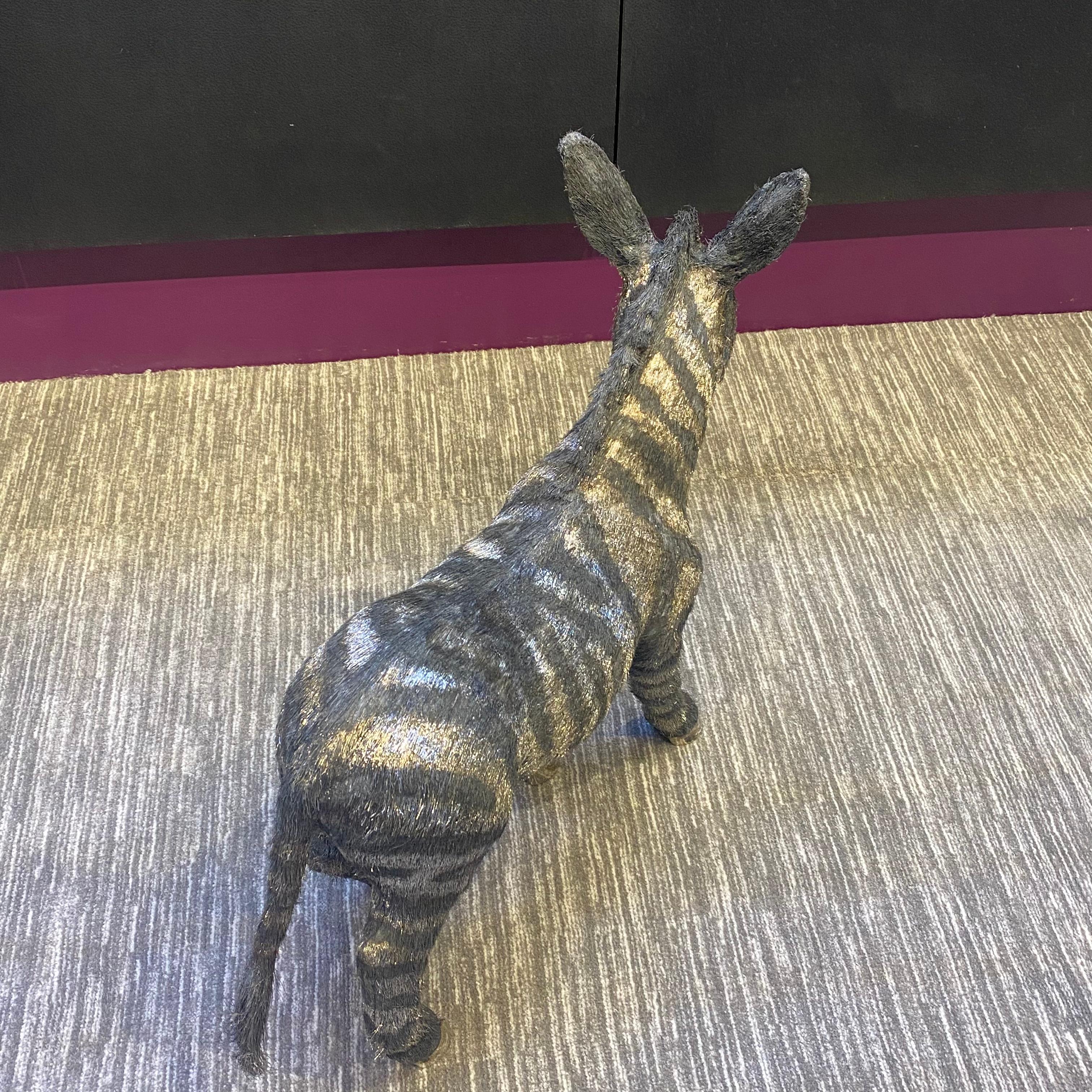 Late 20th Century Mario Buccellati Life Size Silver Baby Zebra For Sale