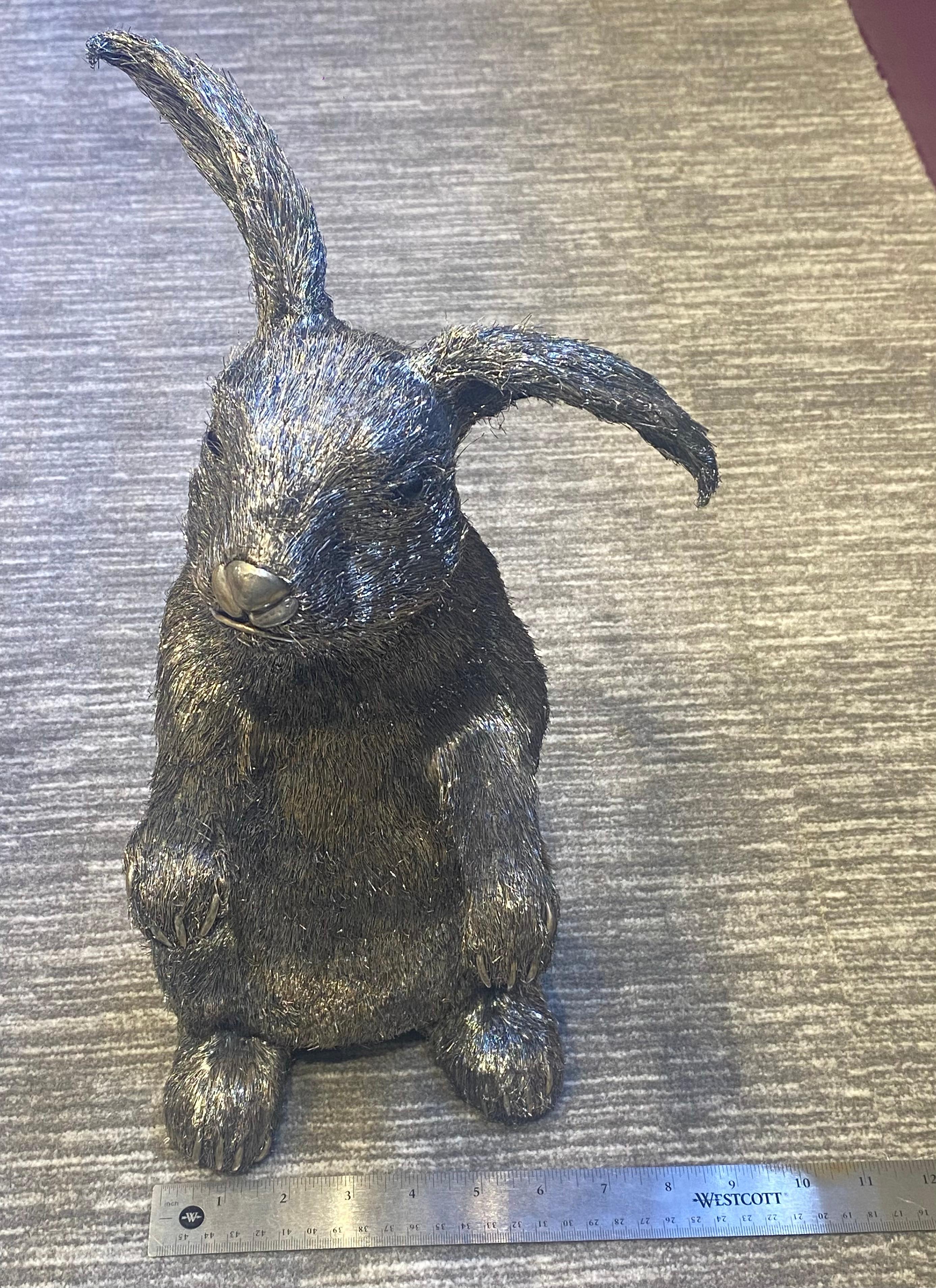 Mario Buccellati Life Size Silver Rabbit For Sale 12