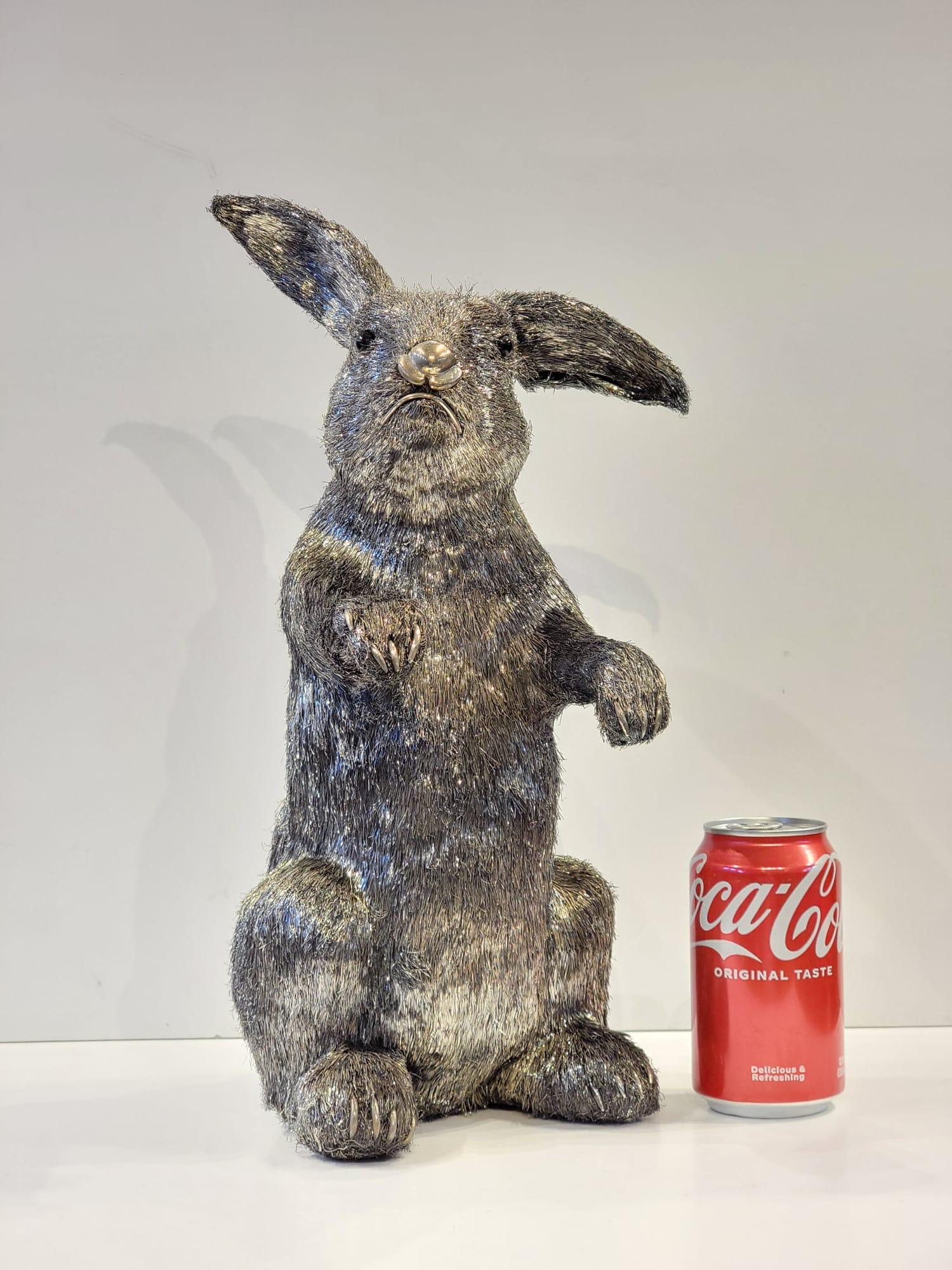 silver rabbit figurine