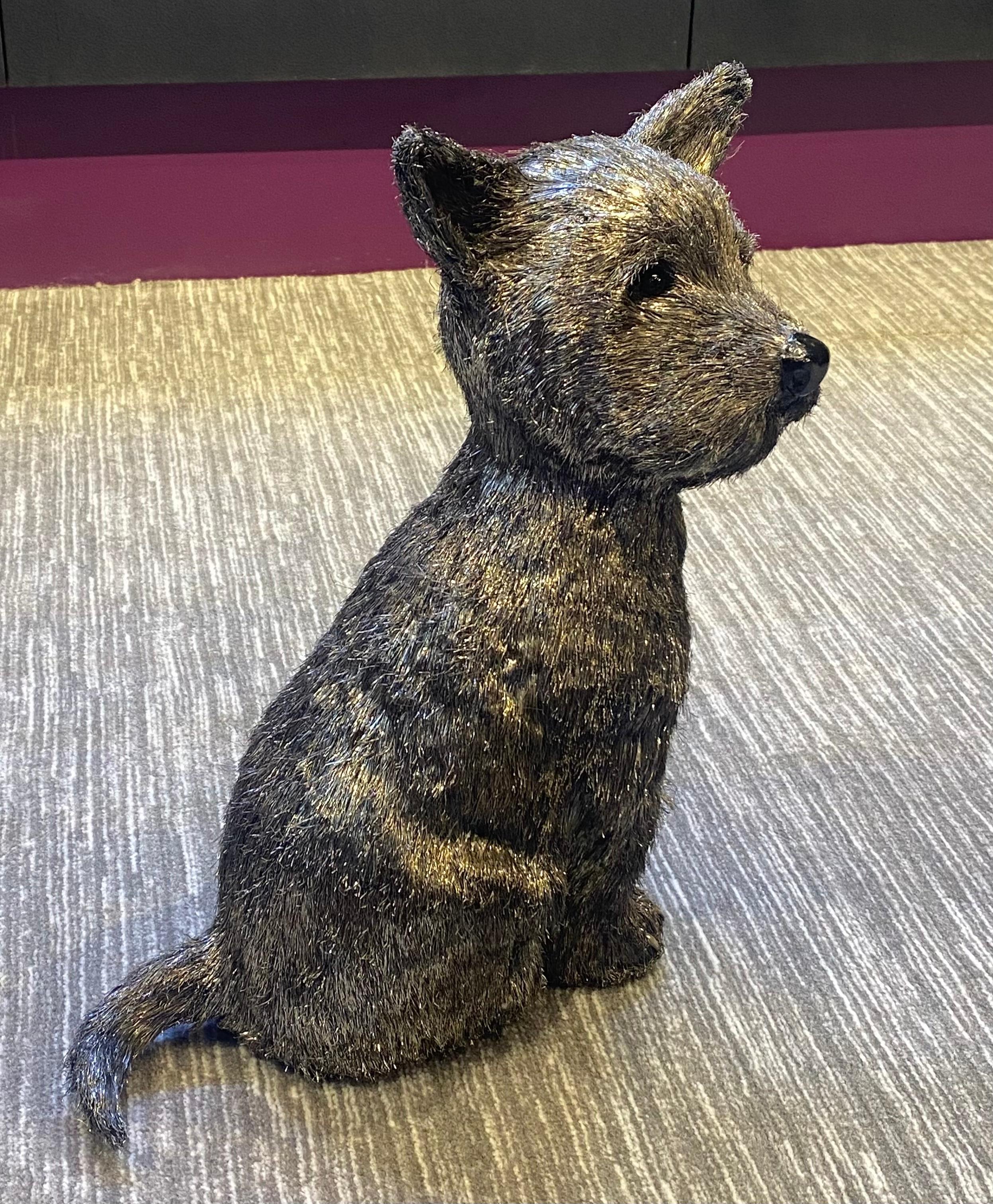 Mario Buccellati, chien terrier Yorkshirre grandeur nature en argent en vente 8