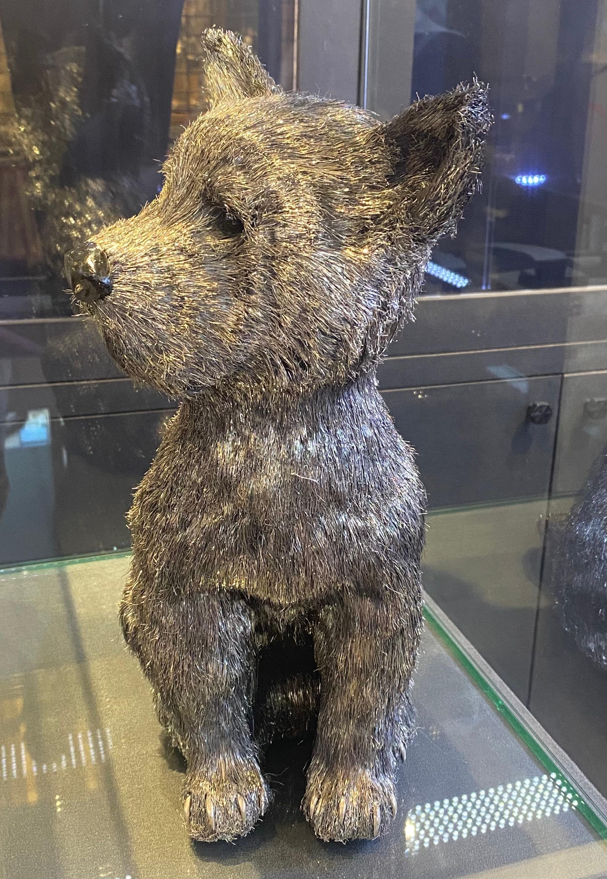 Mario Buccellati Life Size Silver Yorkshirre Terrier Dog.
 A life-size silver dog crafted with a technique know as ‘lavorazione a pelo’ or ‘hair-like workmanship. This technique involved infinite silver filaments of varying length and thickness