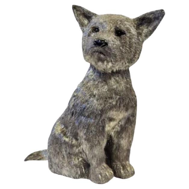 Mario Buccellati Life Size Silver Yorkshirre Terrier Dog For Sale