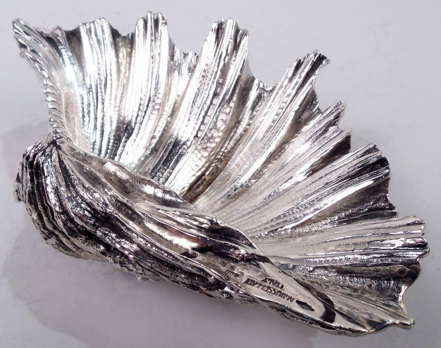 Mid-Century Modern Mario Buccellati Midcentury Classical Silver Seashell Dish
